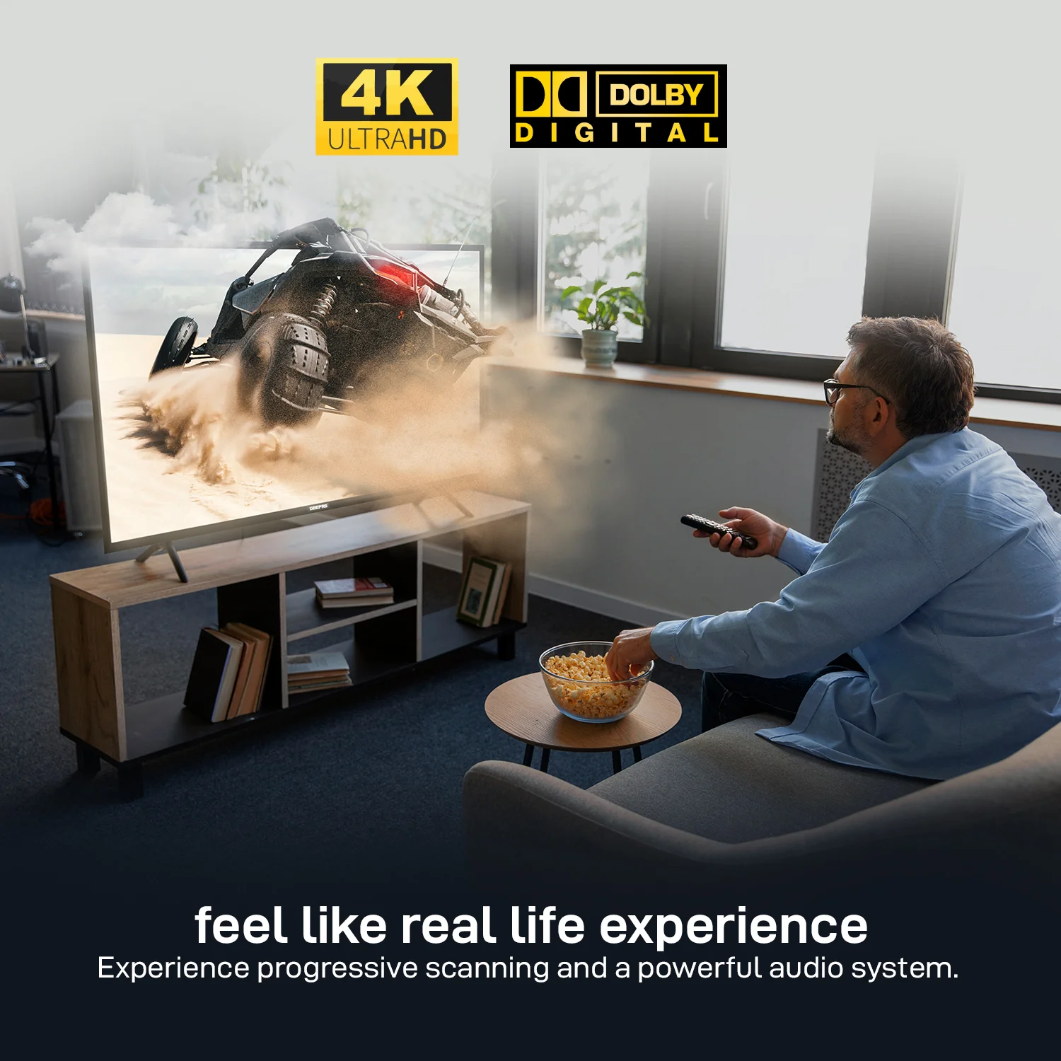 Geepas GLED5506SGXHD 55 Inch 4K Ultra HD Google TV | Smart LED Television with Chromecast Built-in| Dolby Audio| Voice Remote Control| HDMI, USB, HDR Display| Wi-Fi - Image 5