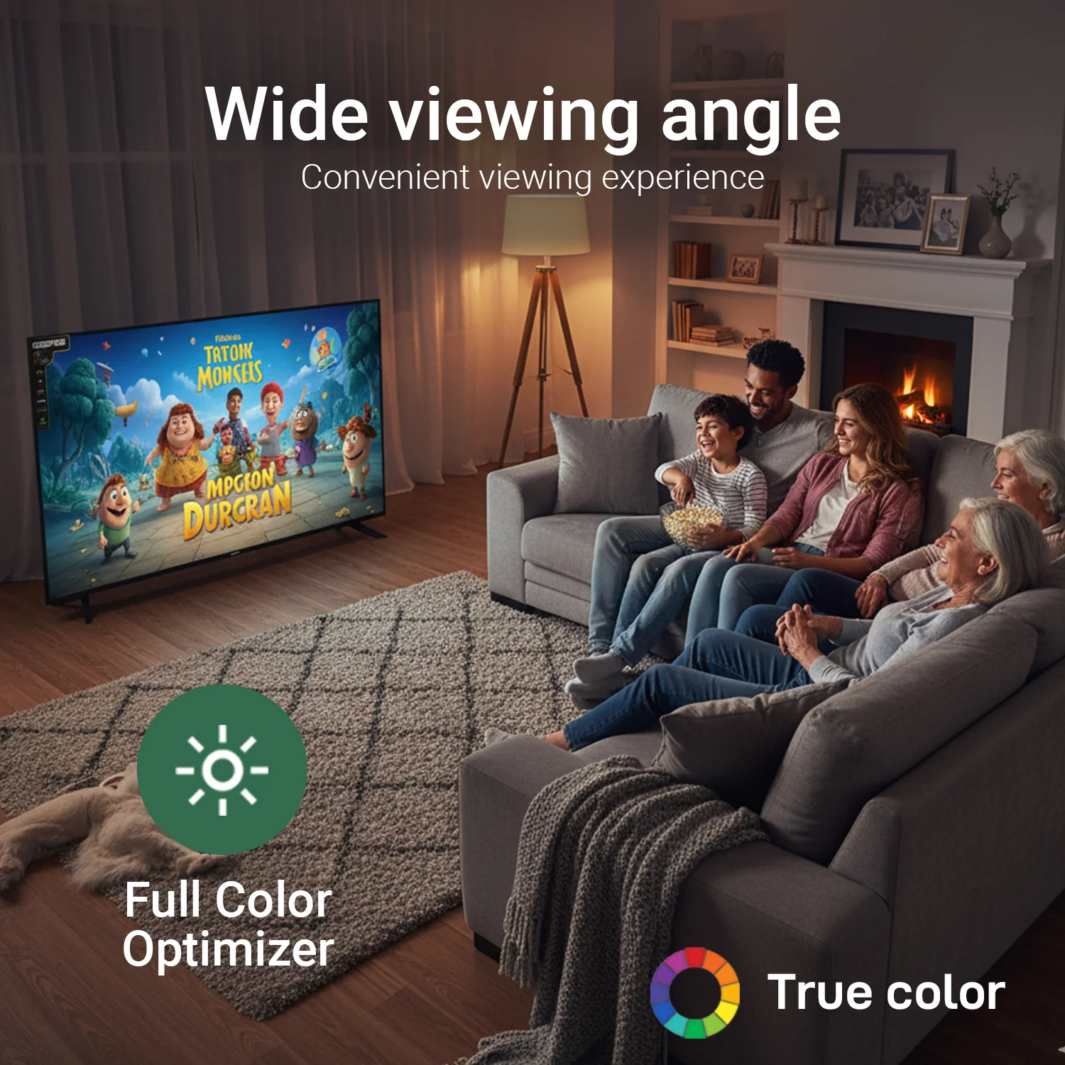 Geepas GLED5508SFHD 55-Inch Ultra HD Smart LED TV | 4K UHD Resolution| Frameless Android Design| HDMI & USB Connectivity| HQ Sound| Full Color Optimizer | Slim LED - Image 5