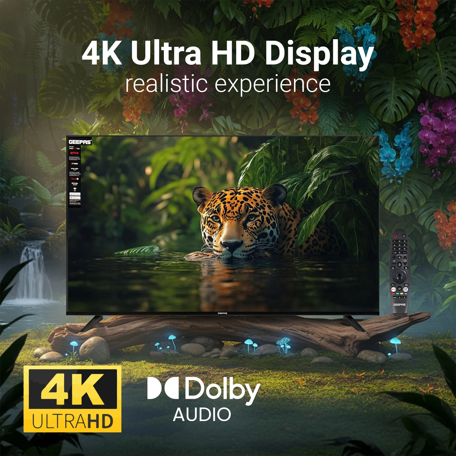 Geepas GLED5509SVUHD 55 Inch Ultra HD Smart LED TV | 4K UHD Display| webOS Hub| Frameless Design| HDMI, USB, HDR, HQ Sound| Smart Apps| Slim Design| 2x8W Audio Output - Image 4