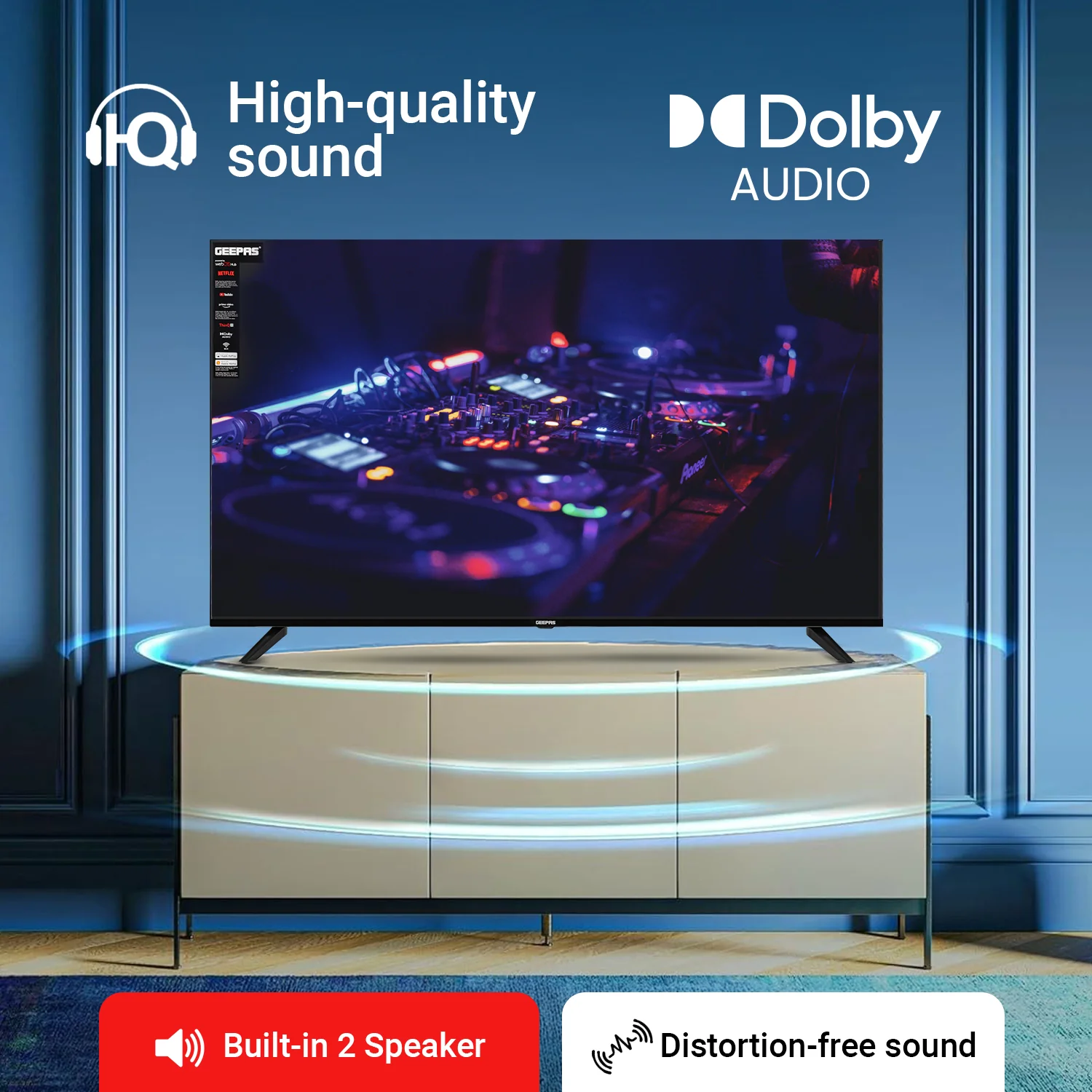 Geepas GLED5509SVUHD 55 Inch Ultra HD Smart LED TV | 4K UHD Display| webOS Hub| Frameless Design| HDMI, USB, HDR, HQ Sound| Smart Apps| Slim Design| 2x8W Audio Output - Image 6