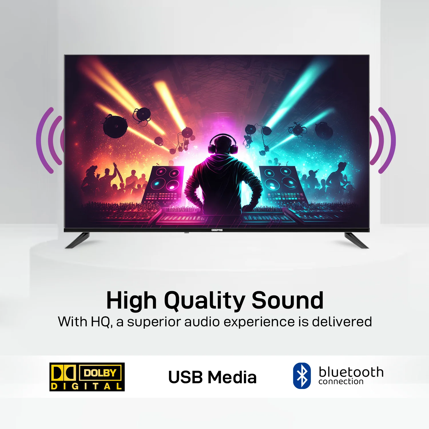 Geepas GLED6523SGXHD 65-Inch Ultra HD Smart LED TV | Google TV with Chromecast Built-In| 4K 3840x2160 Resolution| Dolby Audio|  Slim Design | 2x10W Stereo Speakers - Image 3