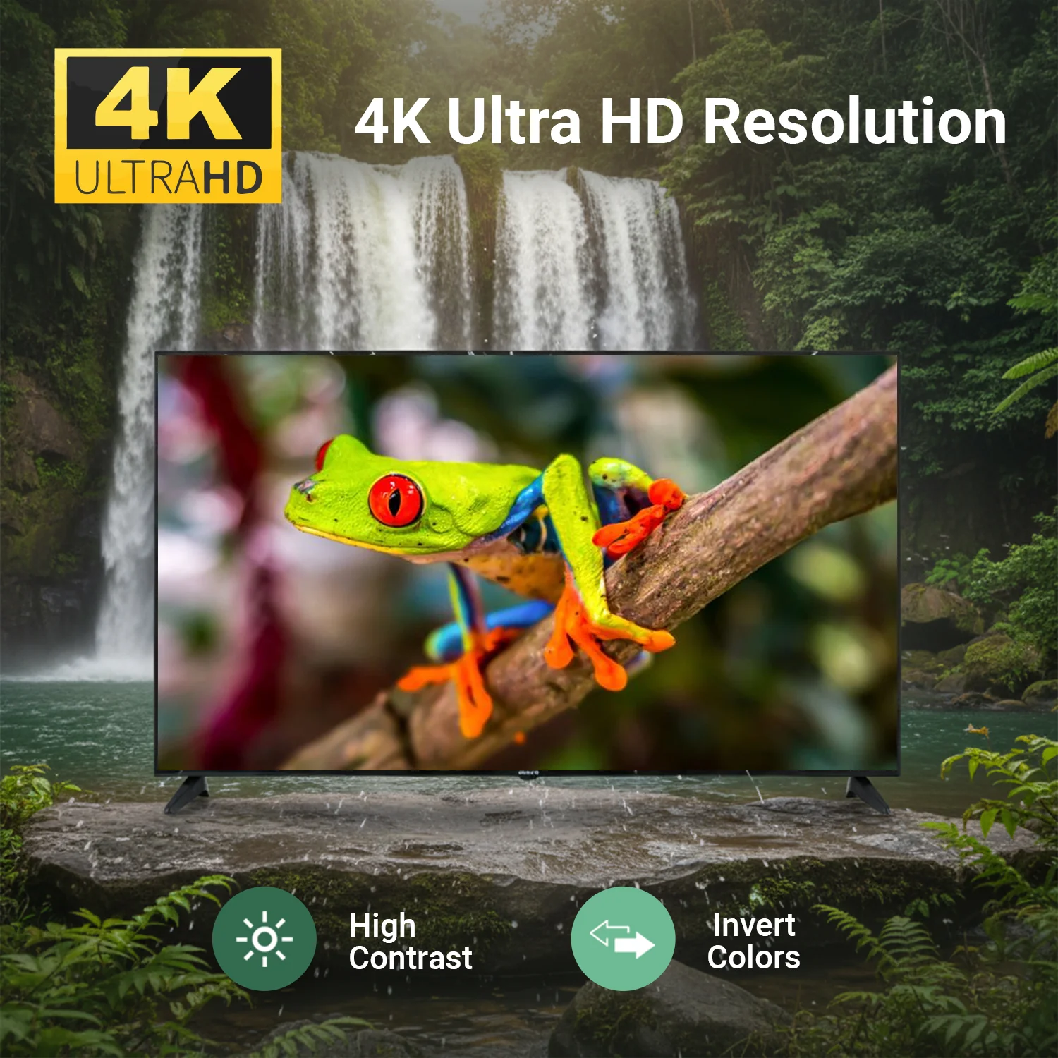 Geepas GLED6523SXUHD 65” 4K Ultra HD Smart LED TV | HDR | Inbuilt Digital Receiver| HDMI, USB| Wide Viewing Angle | High Contrast | Slim Design | 1-Year Warranty - Image 2