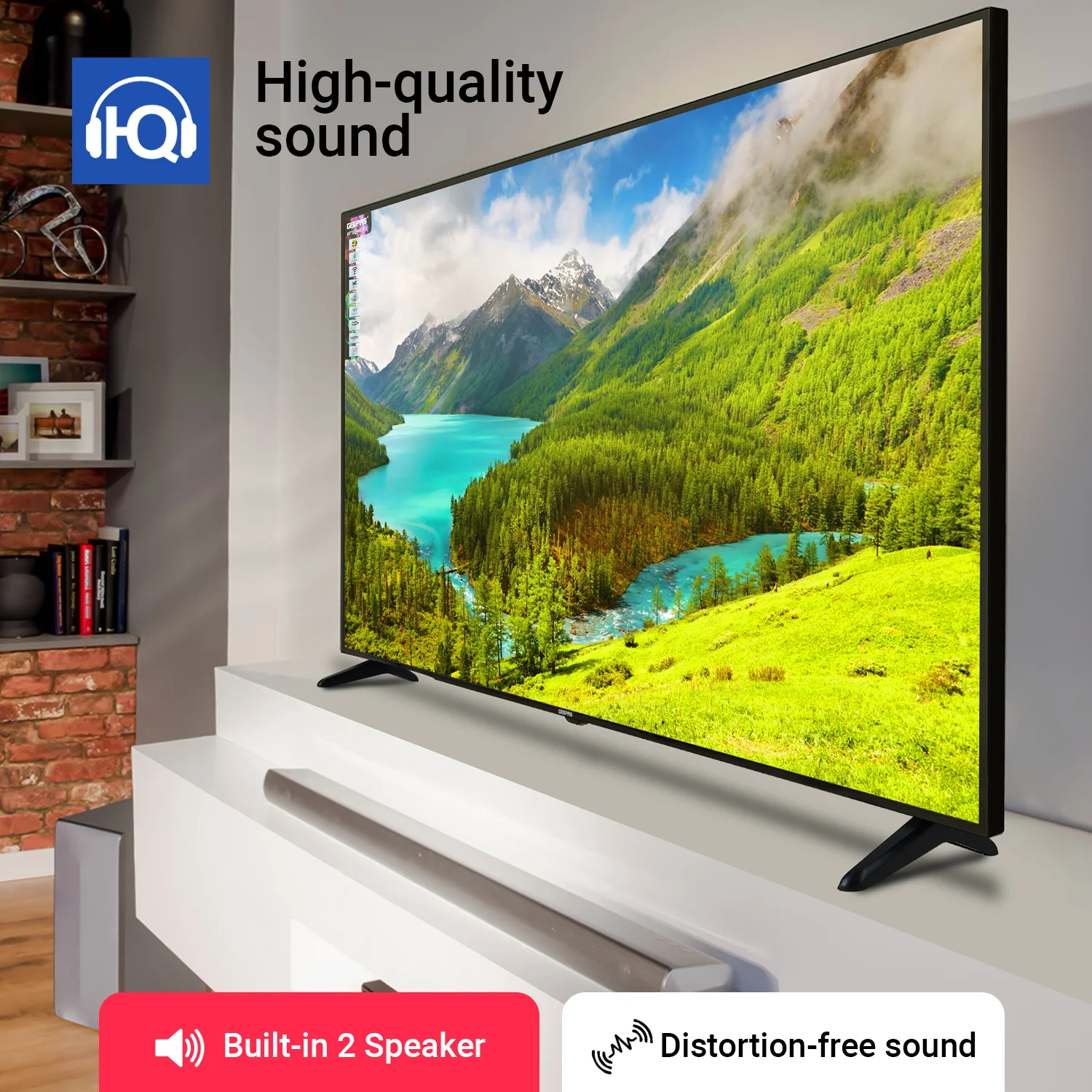 Geepas GLED6523SXUHD 65” 4K Ultra HD Smart LED TV | HDR | Inbuilt Digital Receiver| HDMI, USB| Wide Viewing Angle | High Contrast | Slim Design | 1-Year Warranty - Image 6