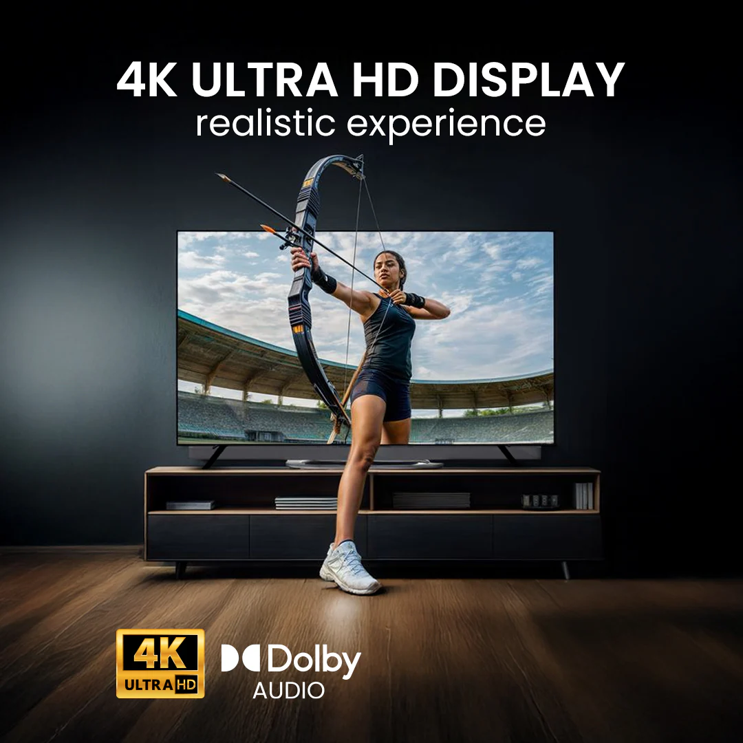 Geepas GLED6565GTQLD 65” 4K Ultra HD QLED Smart TV with Google TV | Dolby Audio & HDR | Built-in Chromecast | 3 HDMI, 2 USB, DVB-T2/S2, Voice Remote & Wall Mount - Image 6