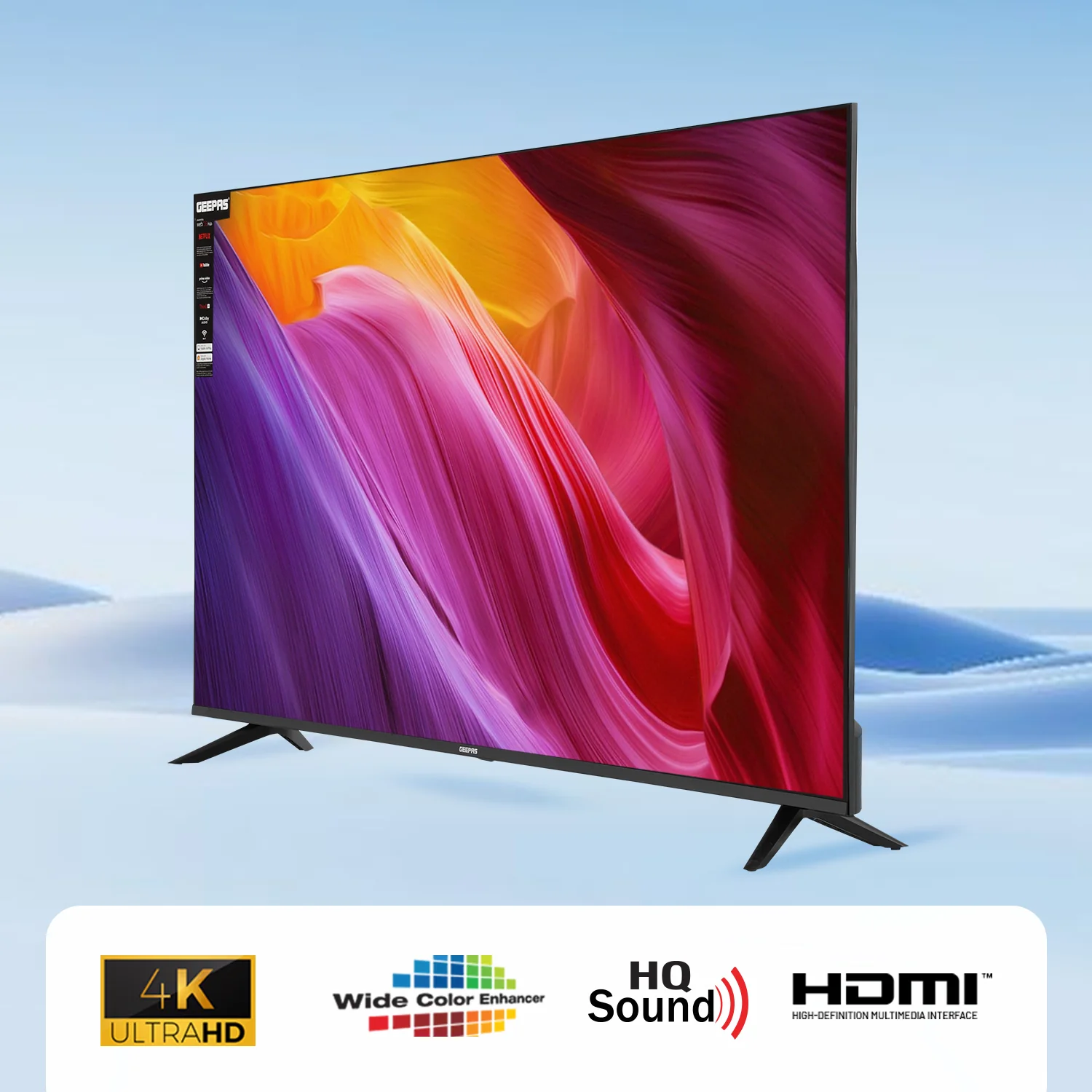 Geepas GLED6569SVUHD 65-Inch Ultra HD Smart LED TV | 4K UHD | webOS Hub| Frameless Design | HDMI & USB Connectivity | HQ Sound | Slim LED Display | Built-in Apps - Image 3