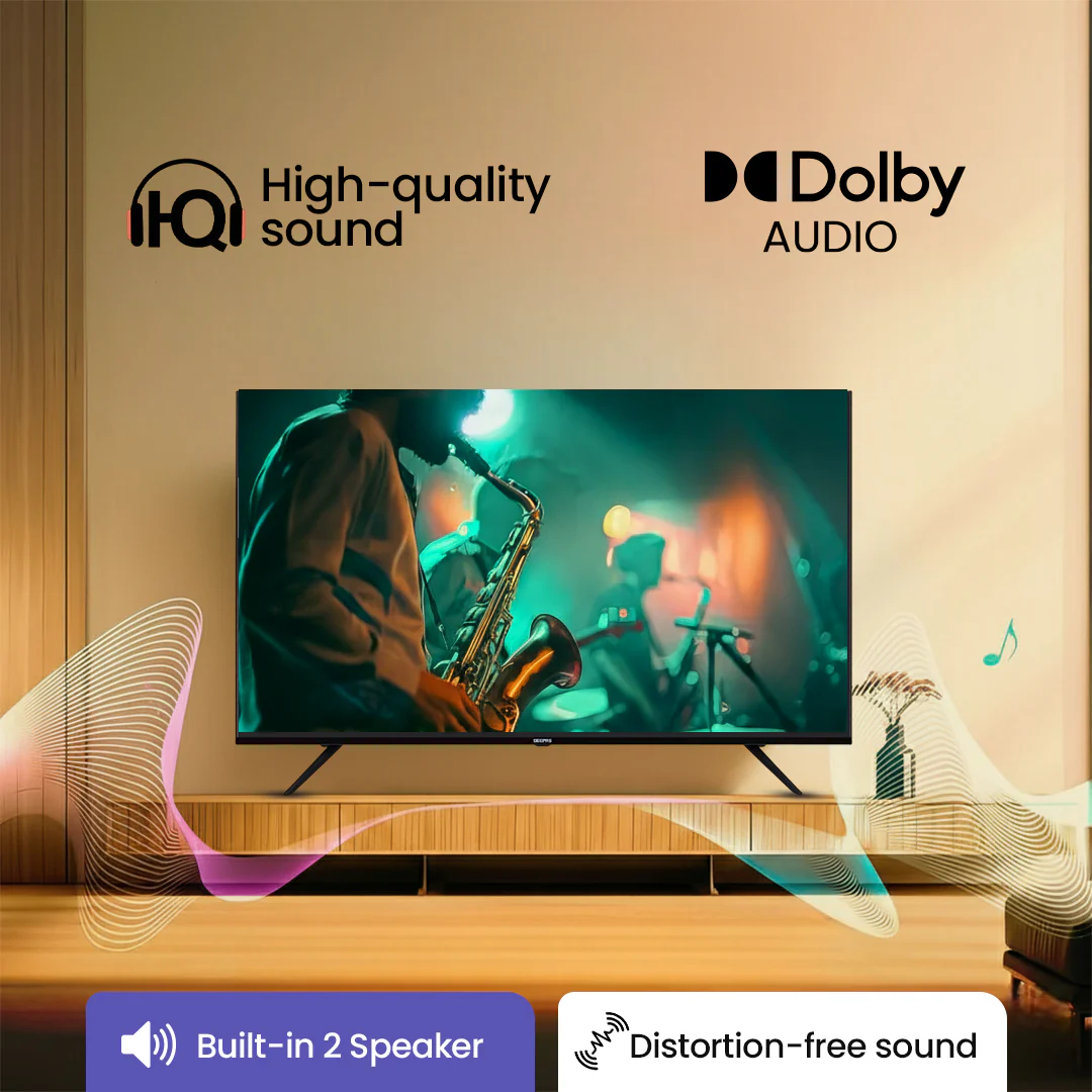 Geepas GLED7535GTQLD 75” 4K Ultra HD QLED Smart TV |  Google TV |  Dolby Audio & HDR |  Built-in Chromecast |  Voice Remote |  3 HDMI, 2 USB,  WiFi  &  Bluetooth - Image 3