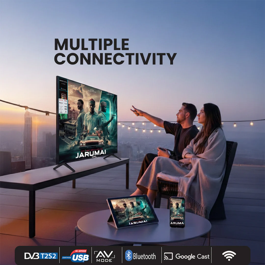 Geepas GLED7535GTQLD 75” 4K Ultra HD QLED Smart TV |  Google TV |  Dolby Audio & HDR |  Built-in Chromecast |  Voice Remote |  3 HDMI, 2 USB,  WiFi  &  Bluetooth - Image 4