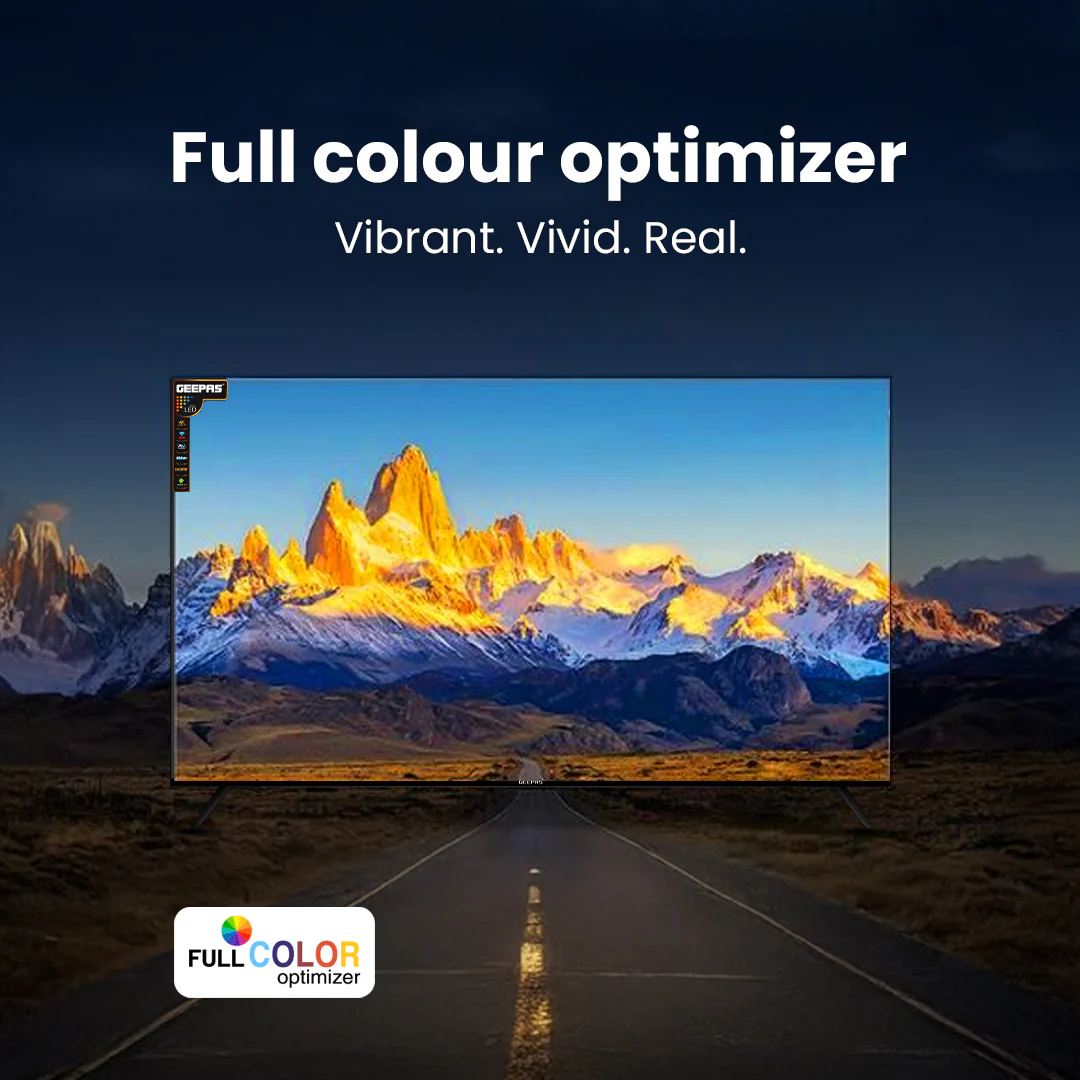 Geepas GLED9017CQLED 90” Ultra HD QLED Smart TV |Android 14 | Frameless Design | Full Color Optimizer | 3 HDMI, 2 USB, 300cd/m² Brightness | Energy Saving Technology - Image 6