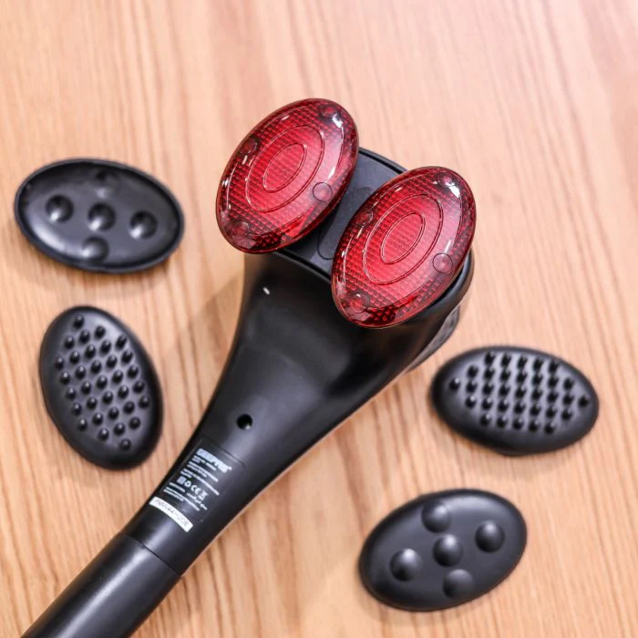 Geepas GM86044 Double Head Massager | Variable Speed| 3 Massage Heads| Heat Therapy | Ergonomic Handle | Muscle Pain Relief | Lightweight Design | 2 Years Warranty - Image 3