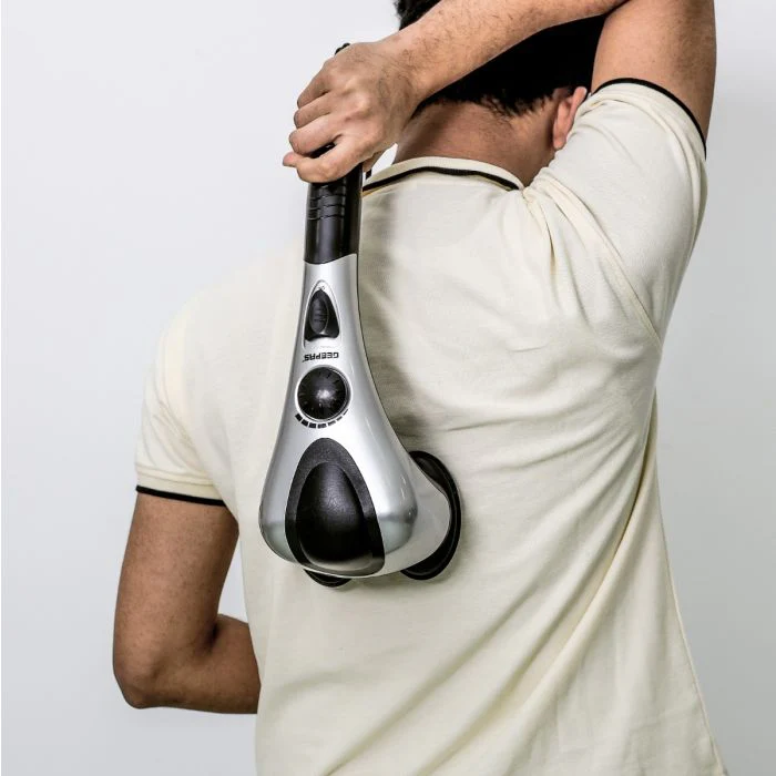 Geepas GM86044 Double Head Massager | Variable Speed| 3 Massage Heads| Heat Therapy | Ergonomic Handle | Muscle Pain Relief | Lightweight Design | 2 Years Warranty - Image 5