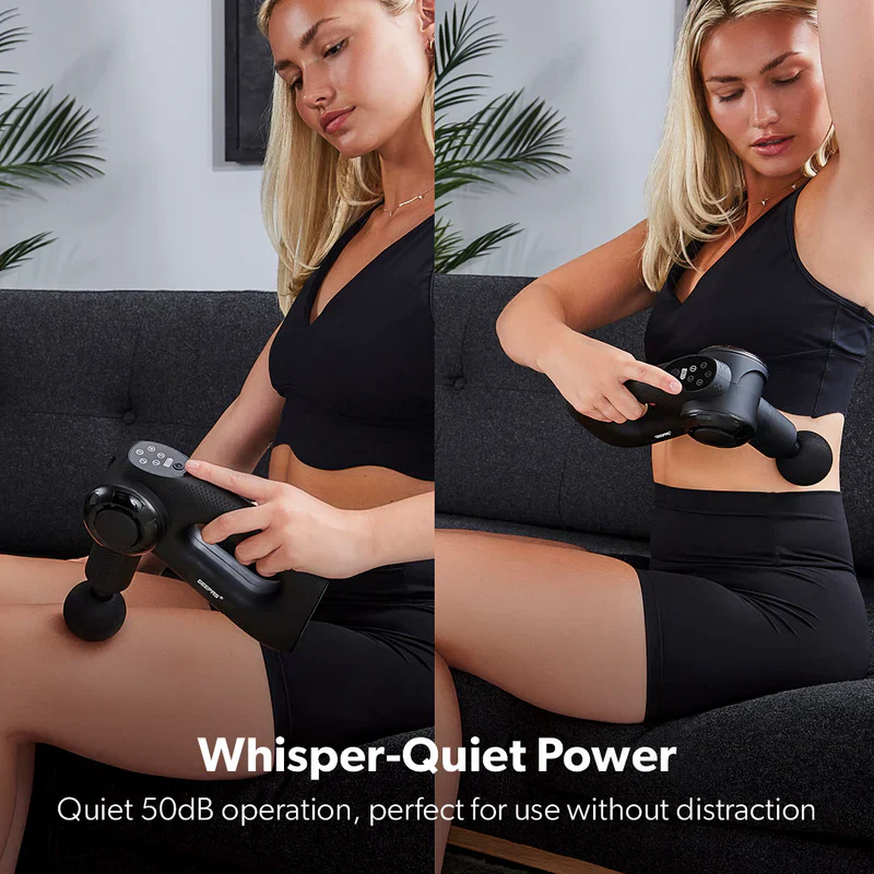 Geepas GM86092UK Rechargeable Powerful Massage Gun | 5 Speed Levels| Brushless Motor| LED Indicators| Folding Design| 4 Massage Heads| Quiet Operation | 2 Years Warranty - Image 3