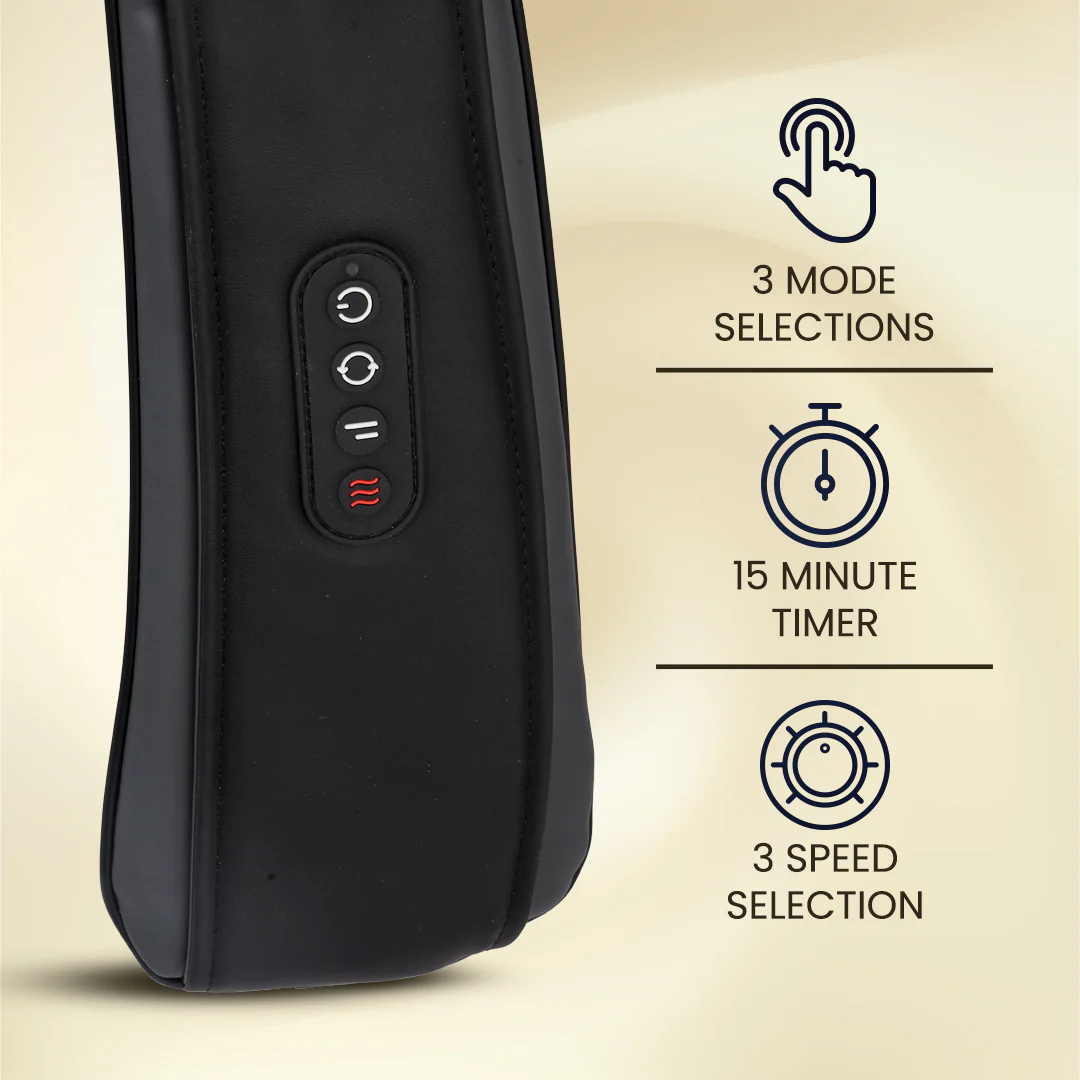 Geepas GM86106 Neck & Shoulder Massager | Shiatsu Massage with Rechargeable Battery, Heat Function, Multi-Speed Settings, Portable & Ergonomic Design for Relaxation - Image 4