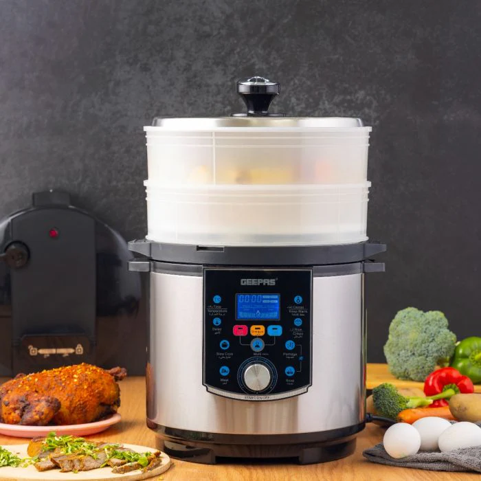 Geepas GMC35037 Multi-Function Pressure Cooker | 6L Capacity |1000W  | LED Display | Auto Shut-Off|  24-Hour Preset Function | Steamer & Egg Boiler | Multi-Safety Devices - Image 3