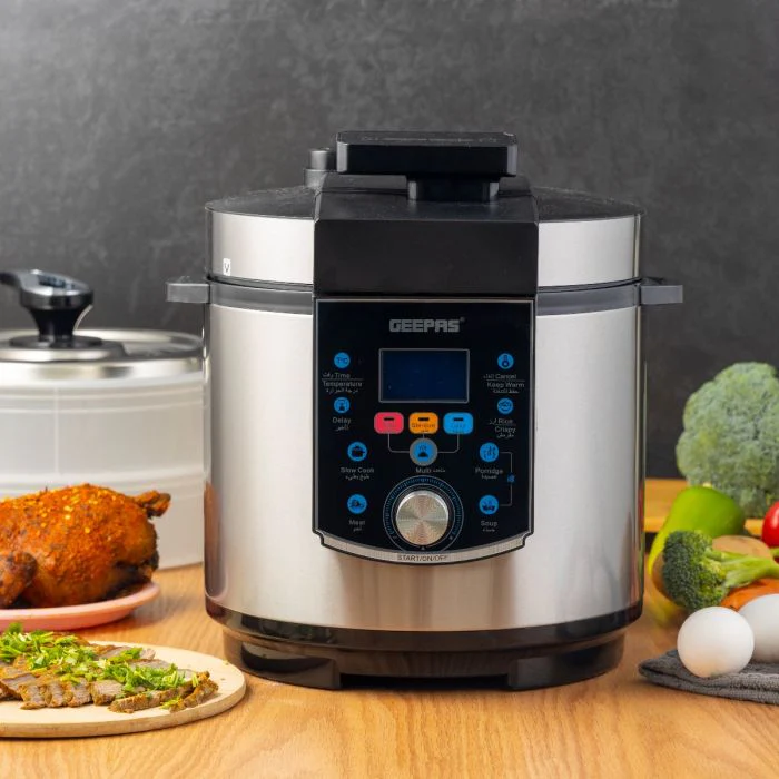 Geepas GMC35037 Multi-Function Pressure Cooker | 6L Capacity |1000W  | LED Display | Auto Shut-Off|  24-Hour Preset Function | Steamer & Egg Boiler | Multi-Safety Devices - Image 4