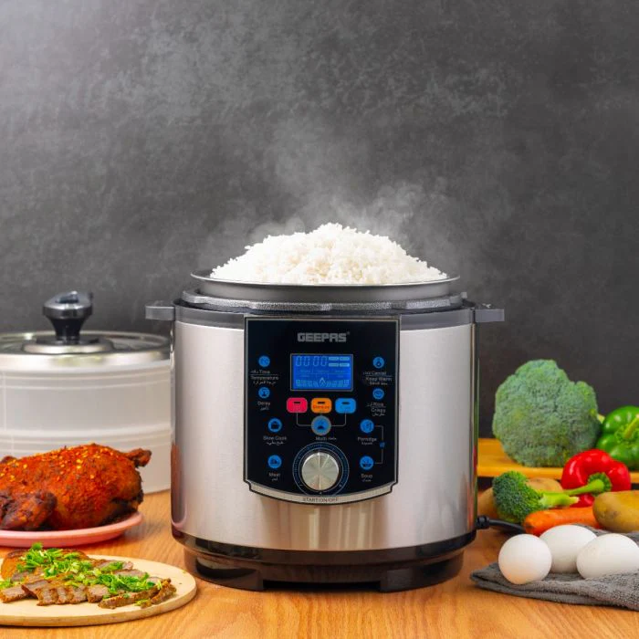 Geepas GMC35037 Multi-Function Pressure Cooker | 6L Capacity |1000W  | LED Display | Auto Shut-Off|  24-Hour Preset Function | Steamer & Egg Boiler | Multi-Safety Devices - Image 5