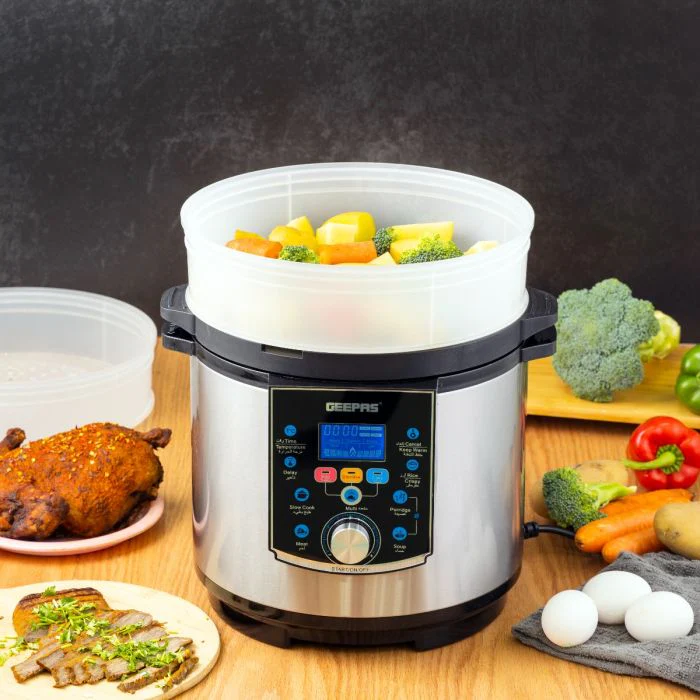 Geepas GMC35037 Multi-Function Pressure Cooker | 6L Capacity |1000W  | LED Display | Auto Shut-Off|  24-Hour Preset Function | Steamer & Egg Boiler | Multi-Safety Devices - Image 6