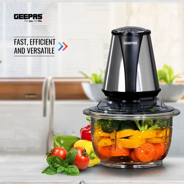 Geepas GMC42014 Multi Chopper | 400W Powerful Motor | 2-Speed Control | 1.2L Durable Glass Bowl | Stainless Steel Blades | Compact Food Processor | 2-Year Warranty - Image 5