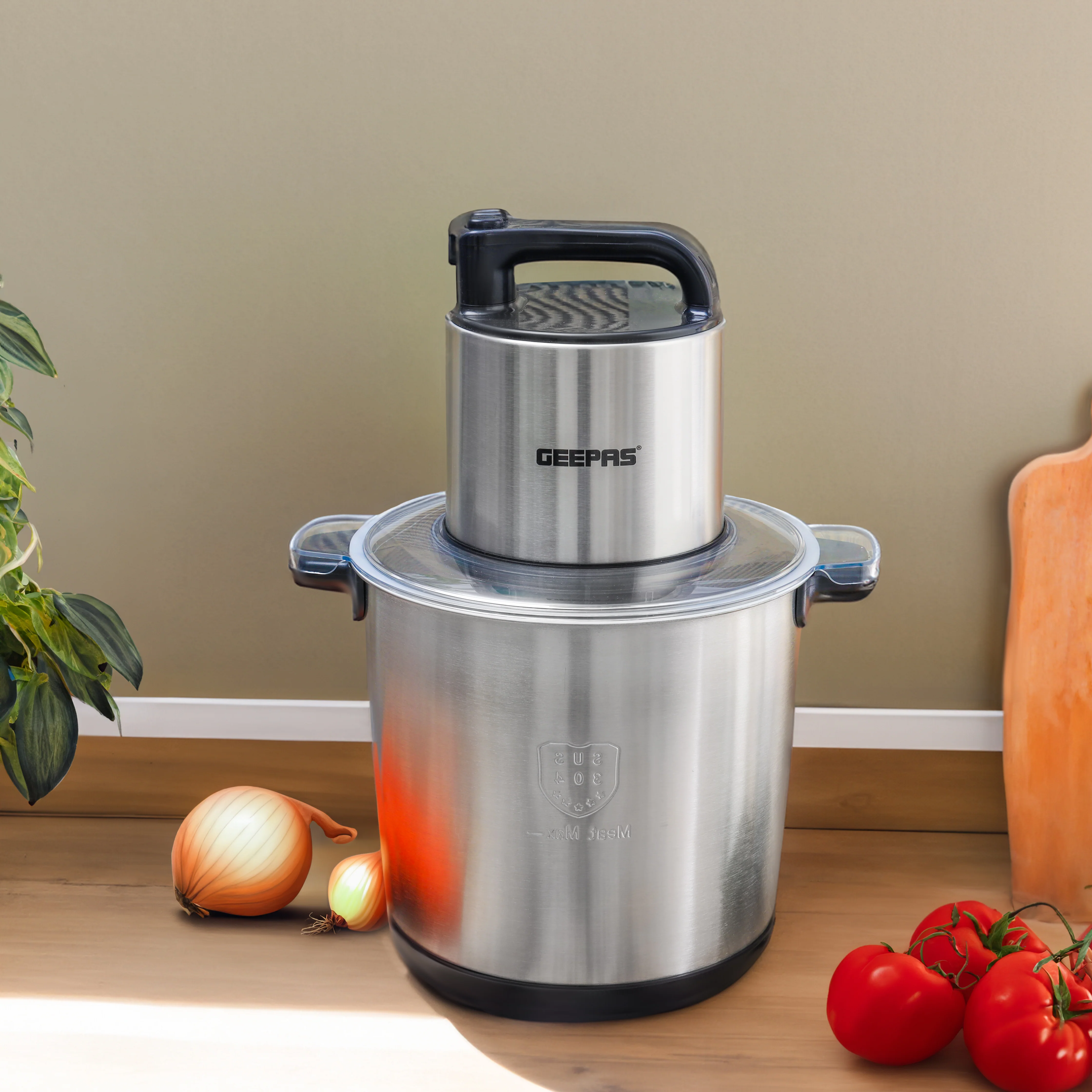 Geepas GMC42031 Multi Chopper |10L Stainless Steel Bowl |1500W Powerful Motor |2 Speed Settings with Pulse Function | Heavy-Duty| Durable| Easy to Clean| 2-Year Warranty| - Image 2