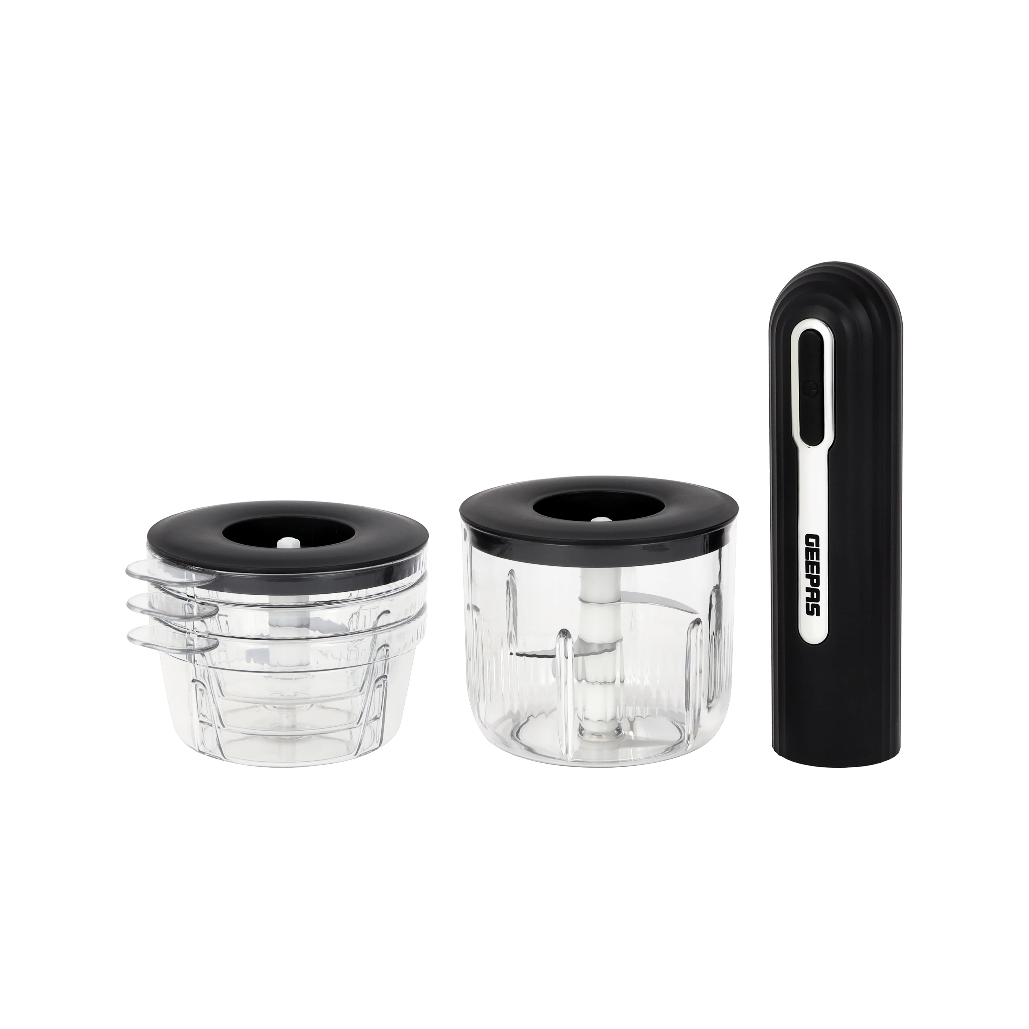 Geepas Rechargeable Mini Chopper- GMC42035/ Compact Multi-Purpose Chopping Machine, Stainless Steel Blade Assembly/ 4 pcs PET Bowls, 1 400 ml and 3200 ml/2-Year Warranty - Image 3