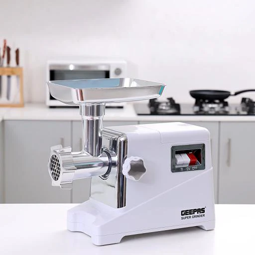 Geepas GMG1911 Meat Grinder | 1600W Powerful Motor| Reverse Function| Stainless Steel Blade| Aluminium Gearbox| 3 Cutting Plates| Sausage & Kebbe Accessories| Food Pusher - Image 2