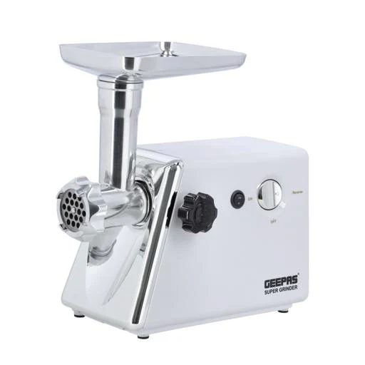 Geepas GMG765 8-in-1 Meat Grinder | 1500W Powerful Motor | Reverse Function | 3 Metal Cutting Blade | Meat Mincer, Sausage Grinder | Vegetable & Grater Attachments