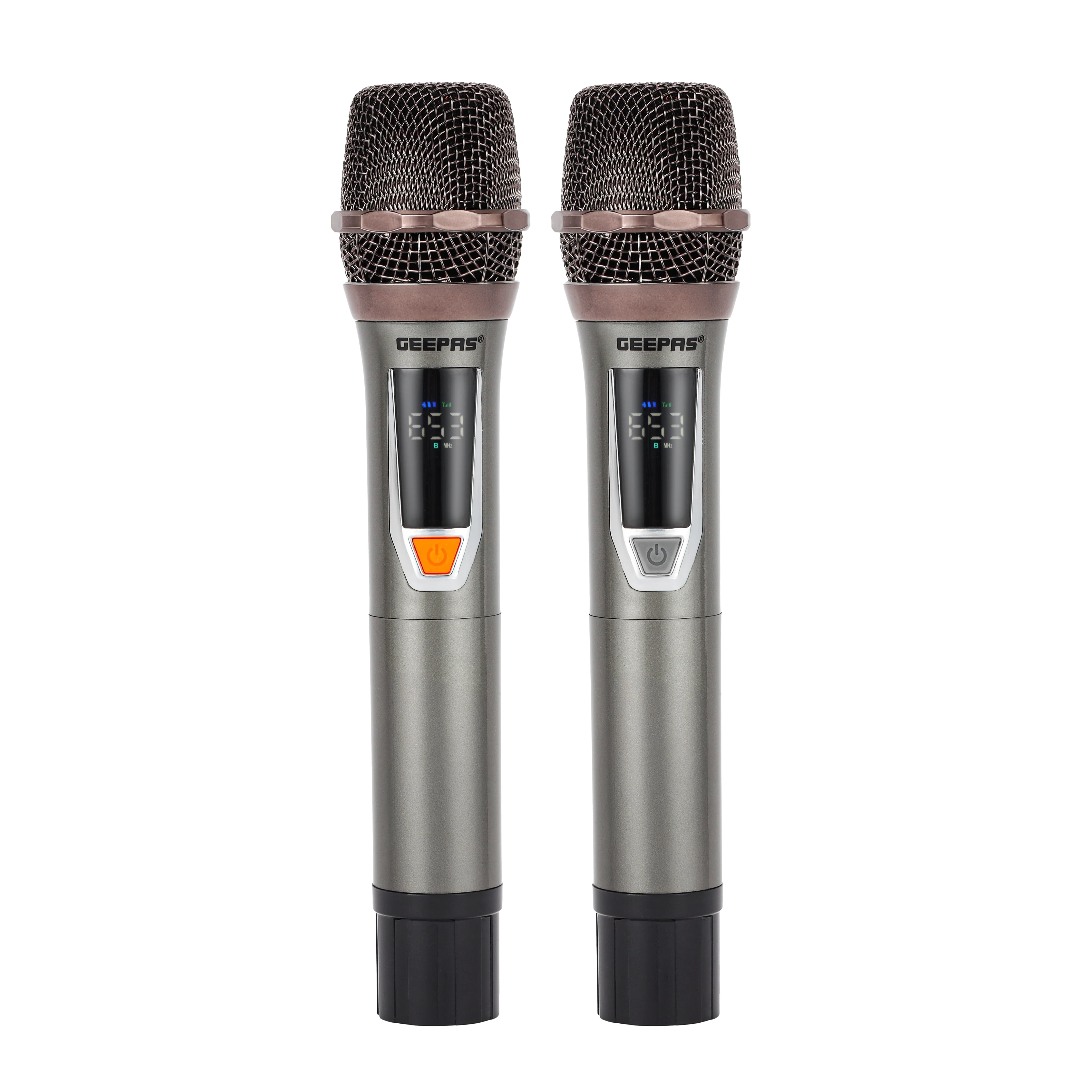 Geepas GMP15015 UHF Wireless Microphone System | Dual Microphone| Long-Distance UHF Connectivity| 100 Selectable Channels| High Sensitivity Audio Output| 2 Years Warranty - Image 2