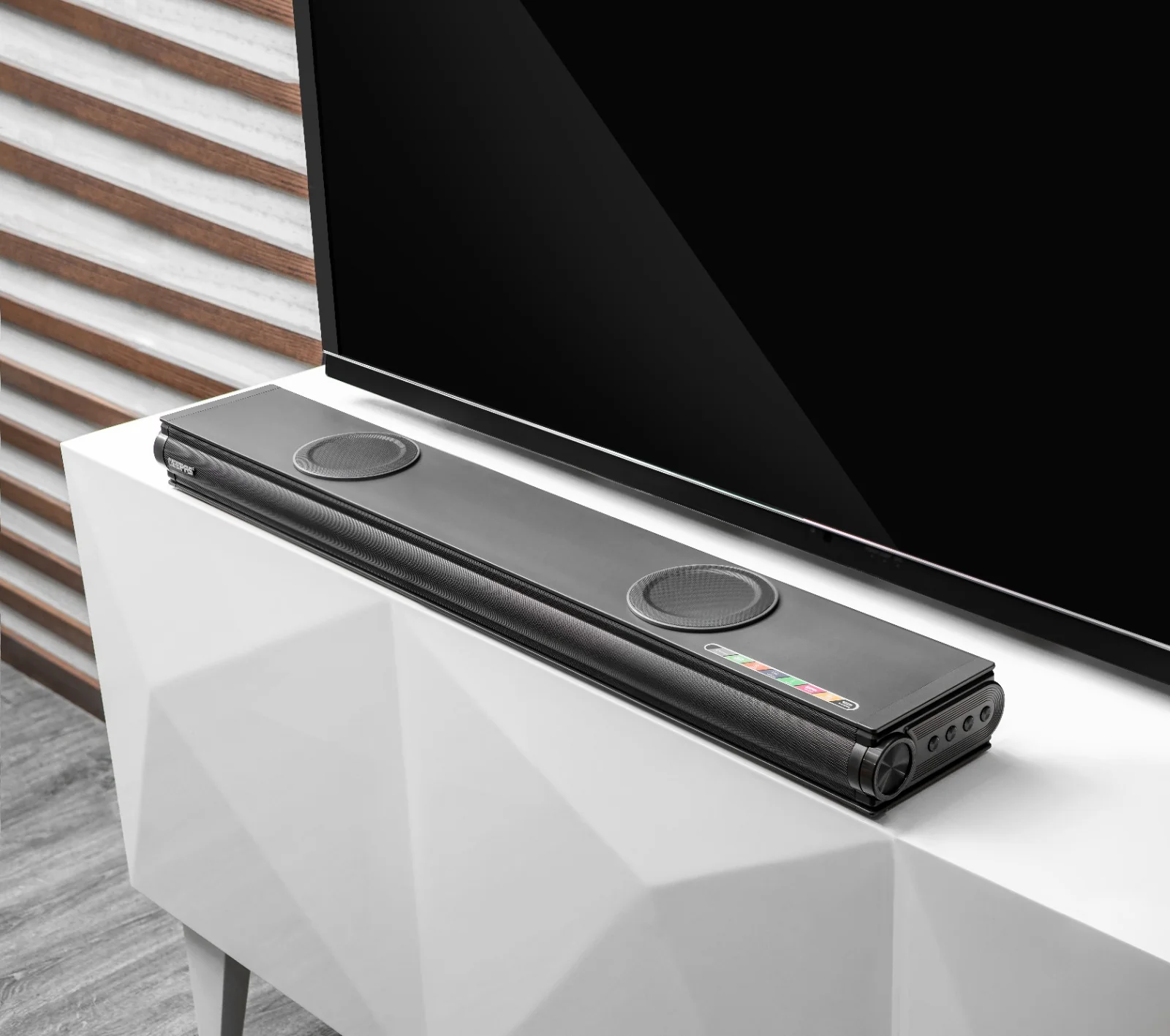 Geepas GMS11152 2.2CH Sound Bar System | Dual Inbuilt Subwoofers| Bluetooth| HDMI(ARC)| USB| AUX| Optical & Coaxial Inputs| 3D SP DSP Sound| LED Display| 2-Year Warranty - Image 5