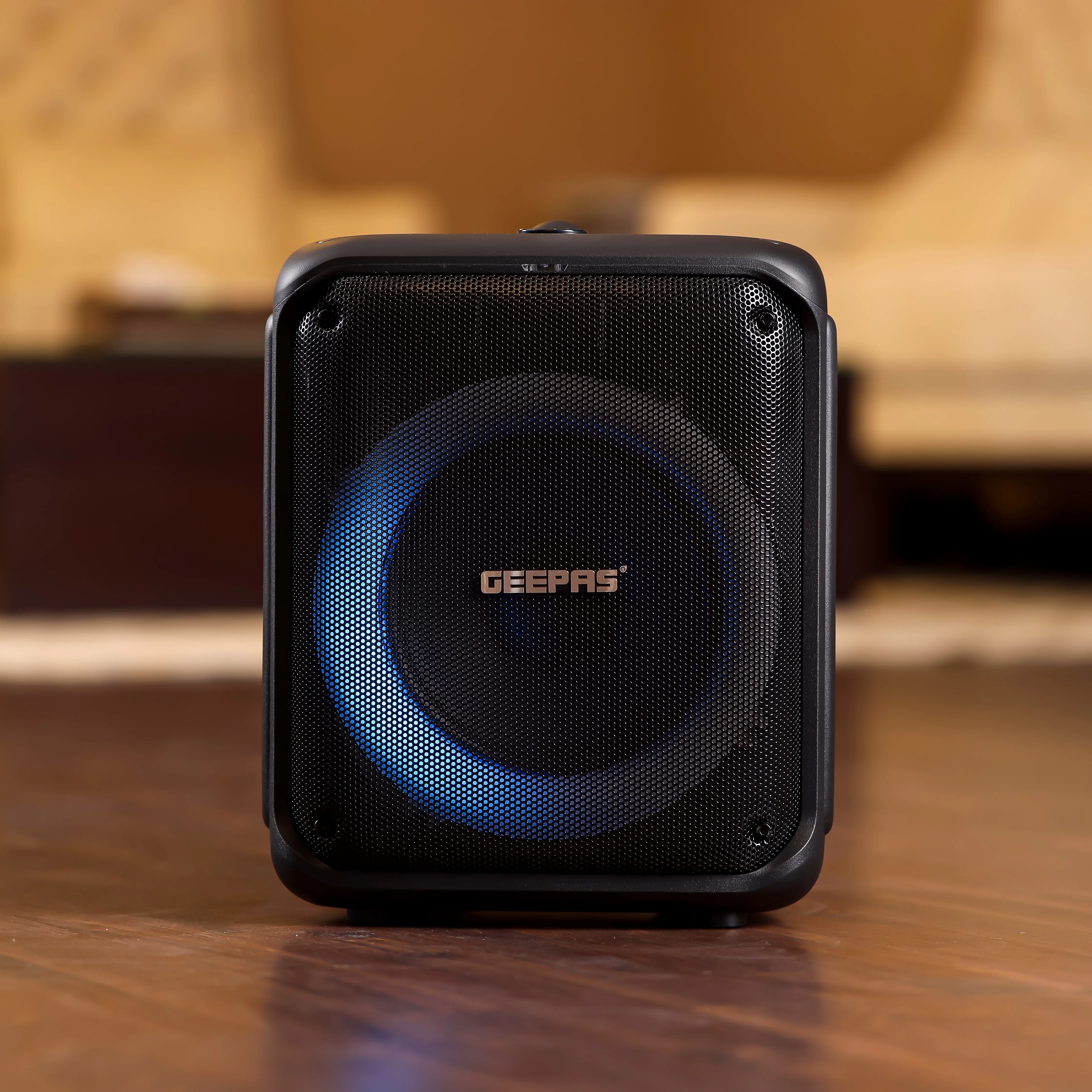 Geepas GMS11161 Portable Party Speaker with Powerful 8-Inch Woofer| Dynamic LED Lights| Bluetooth Streaming| TWS Stereo Pairing| Wireless Microphone| 2 Years Warranty - Image 3