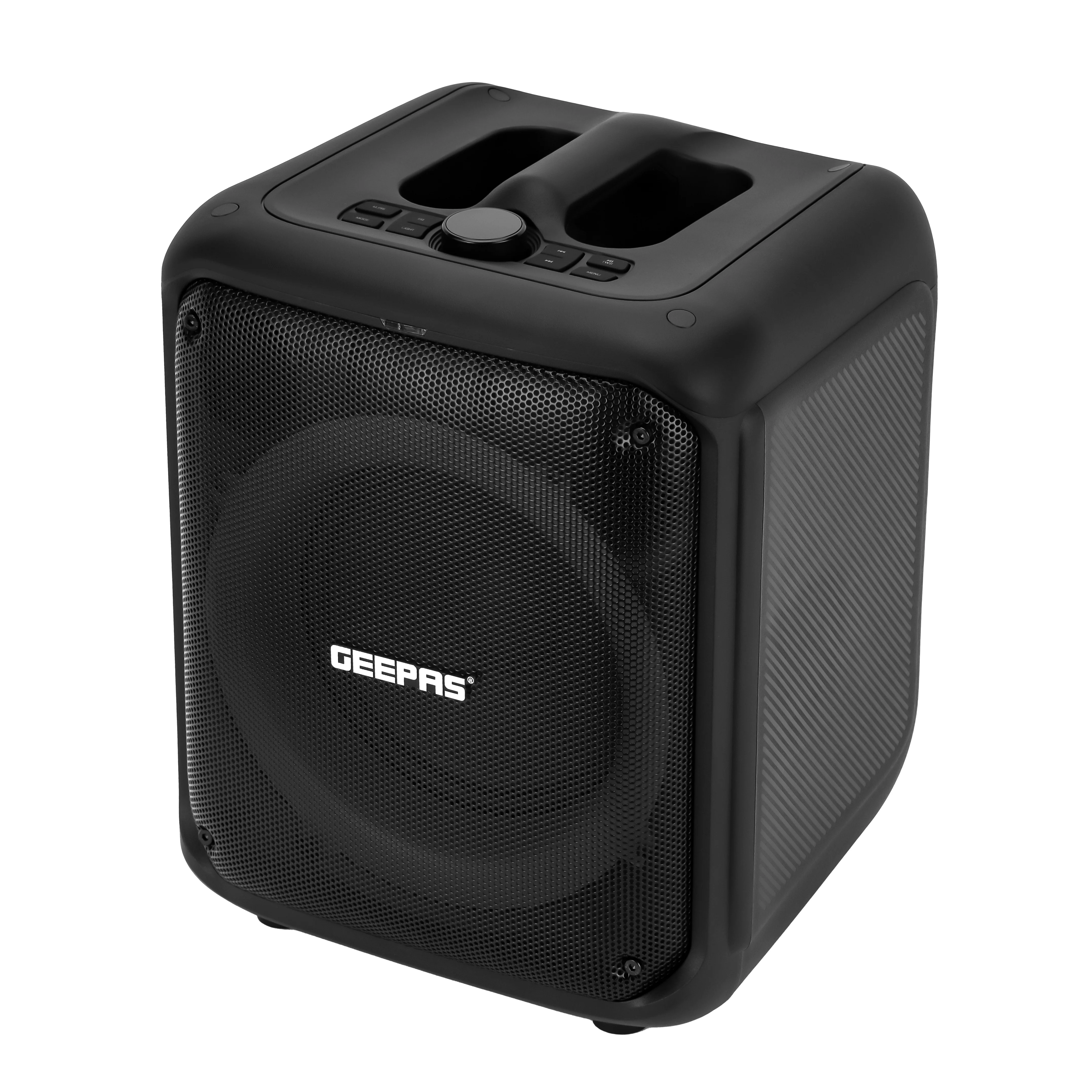 Geepas GMS11161 Portable Party Speaker with Powerful 8-Inch Woofer| Dynamic LED Lights| Bluetooth Streaming| TWS Stereo Pairing| Wireless Microphone| 2 Years Warranty - Image 4