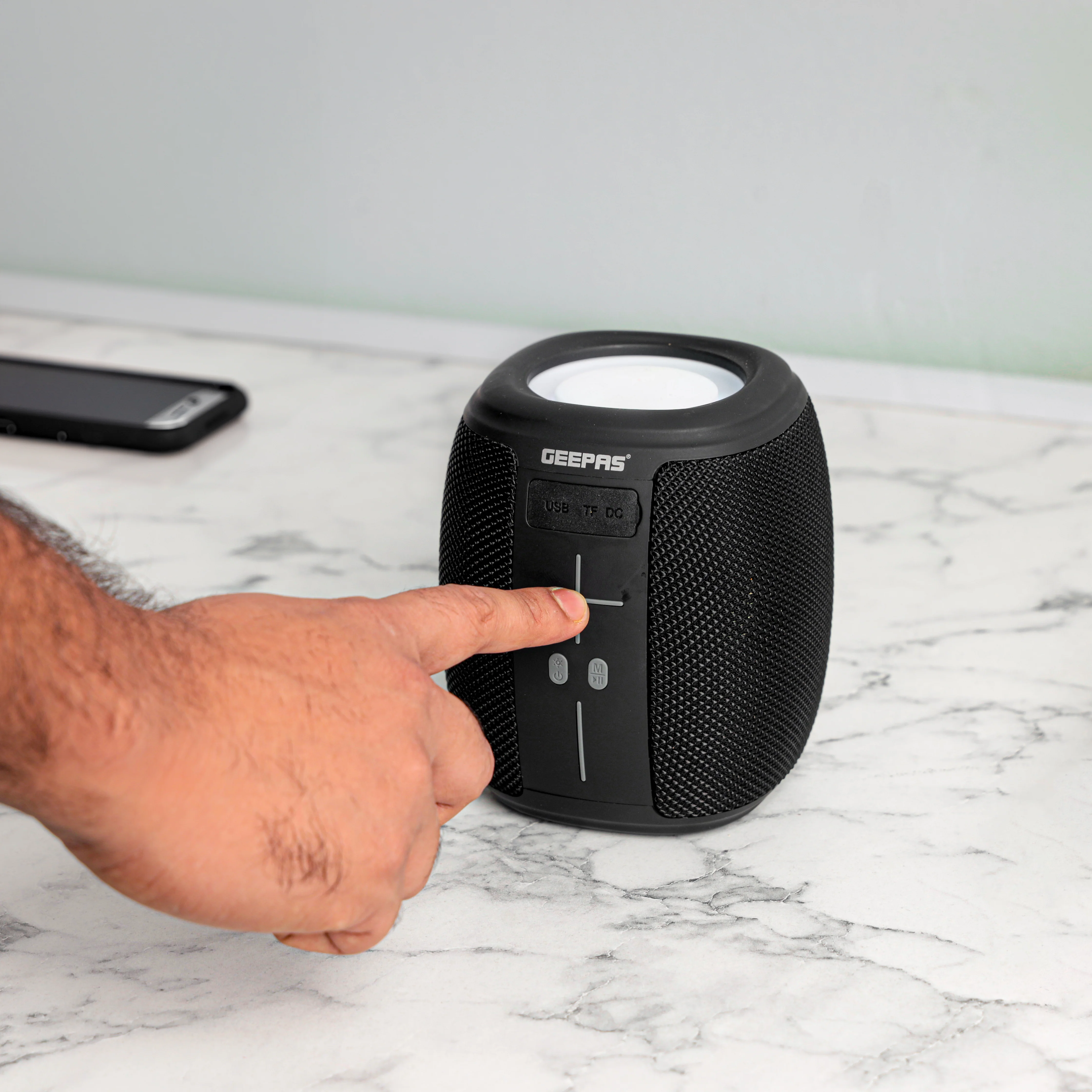 Geepas GMS11181 Portable Bluetooth Speaker with RGB Lights | Powerful Sound Output| | USB/TF/AUX Input | FM Radio| Built-in Rechargeable Battery|  2-Year Warranty - Image 6
