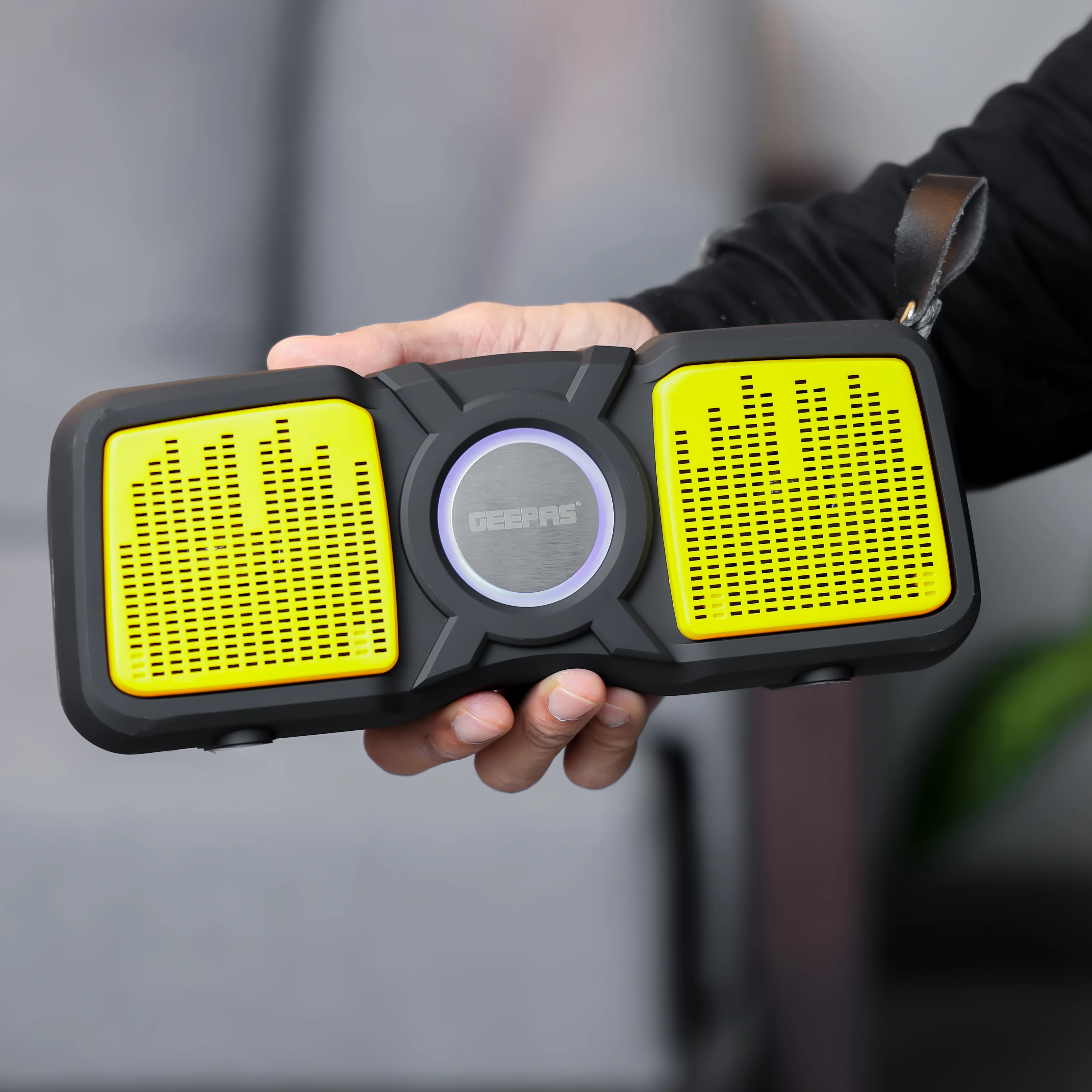 Geepas GMS11183 Rechargeable Bluetooth Speaker | TWS Connection| USB/TF/FM/AUX Input | 1200mAh Built-in Battery| Pulse LED Light| Hands-Free Calling | 2-Year Warranty - Image 3