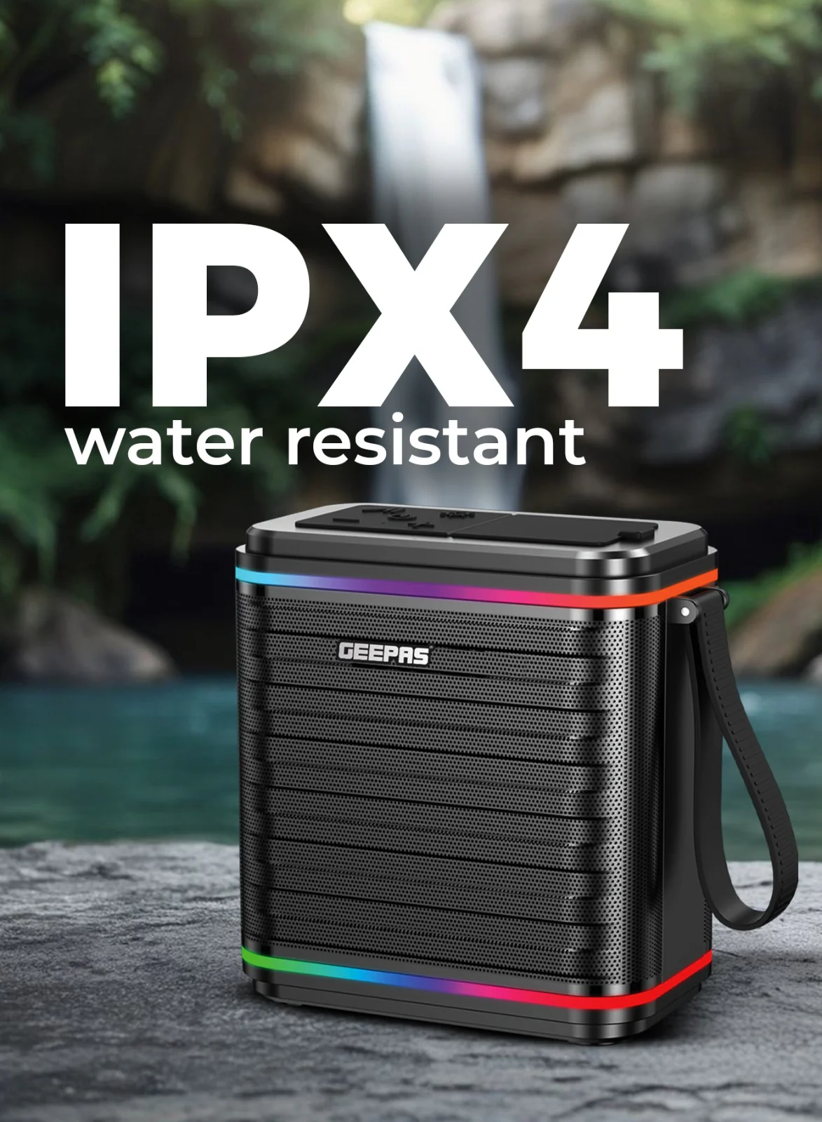 Geepas GMS11200 Bluetooth Speaker | 1800mAh Rechargeable Battery | Up to 6 Hours Playback Time | Multi-Connectivity Support | Portable Wireless Music Sound System - Image 4