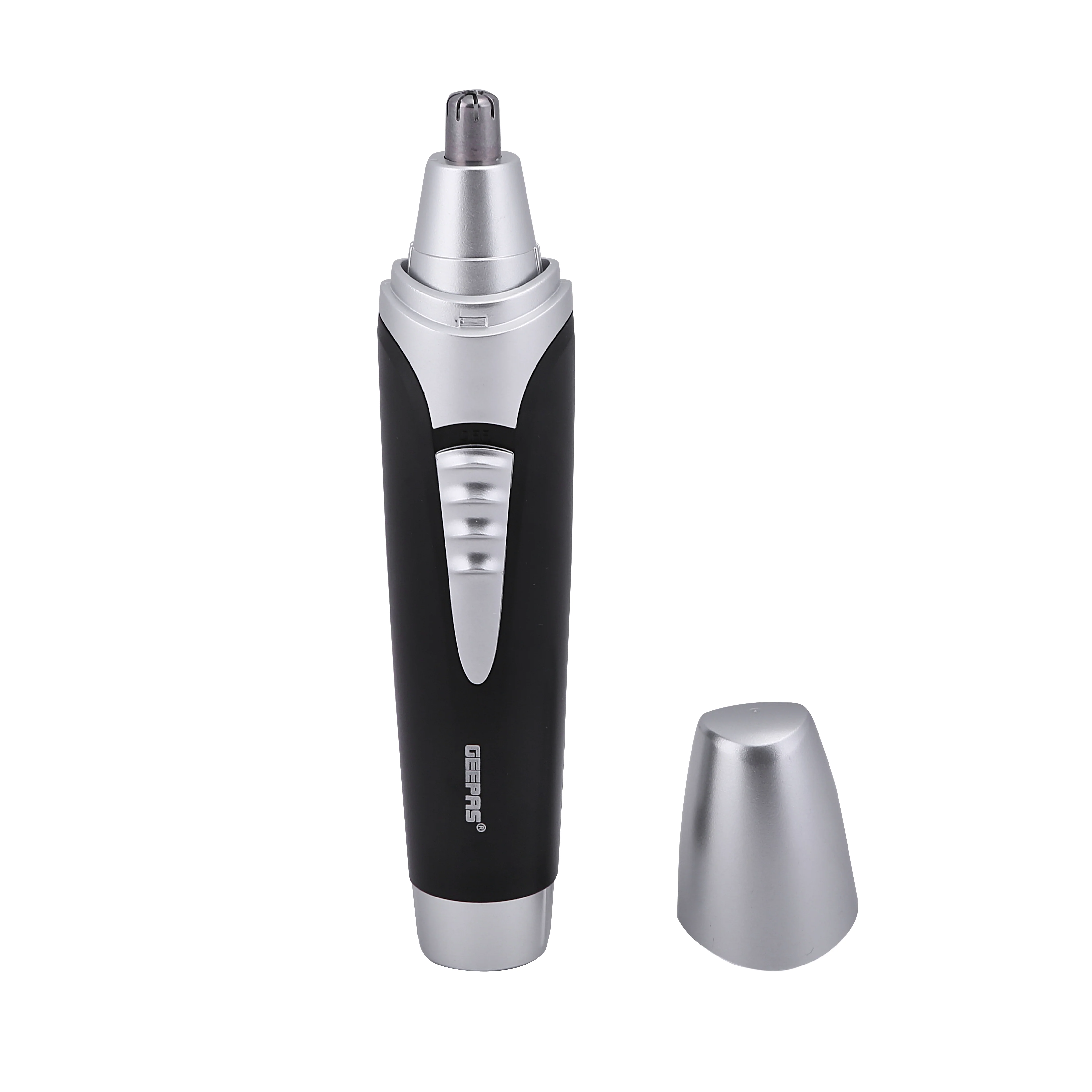 Geepas GNT8651 Nose & Ear Trimmer | Precision Cutting System | Wet & Dry Use| Battery Operated| Protective Cap & Cleaning Brush | Compact Design for Gentle Grooming - Image 2