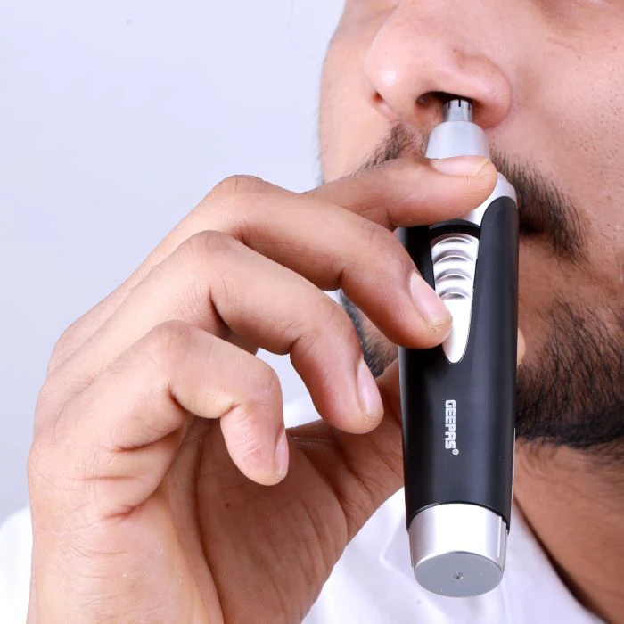 Geepas GNT8651 Nose & Ear Trimmer | Precision Cutting System | Wet & Dry Use| Battery Operated| Protective Cap & Cleaning Brush | Compact Design for Gentle Grooming - Image 4