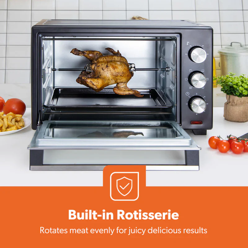 Geepas GO34049 25L Electric Oven with Rotisserie | 1600W Compact & Powerful Table Top Oven| Adjustable Temperature & Timer Control| Easy to Clean Design| 2 Years Warranty - Image 5