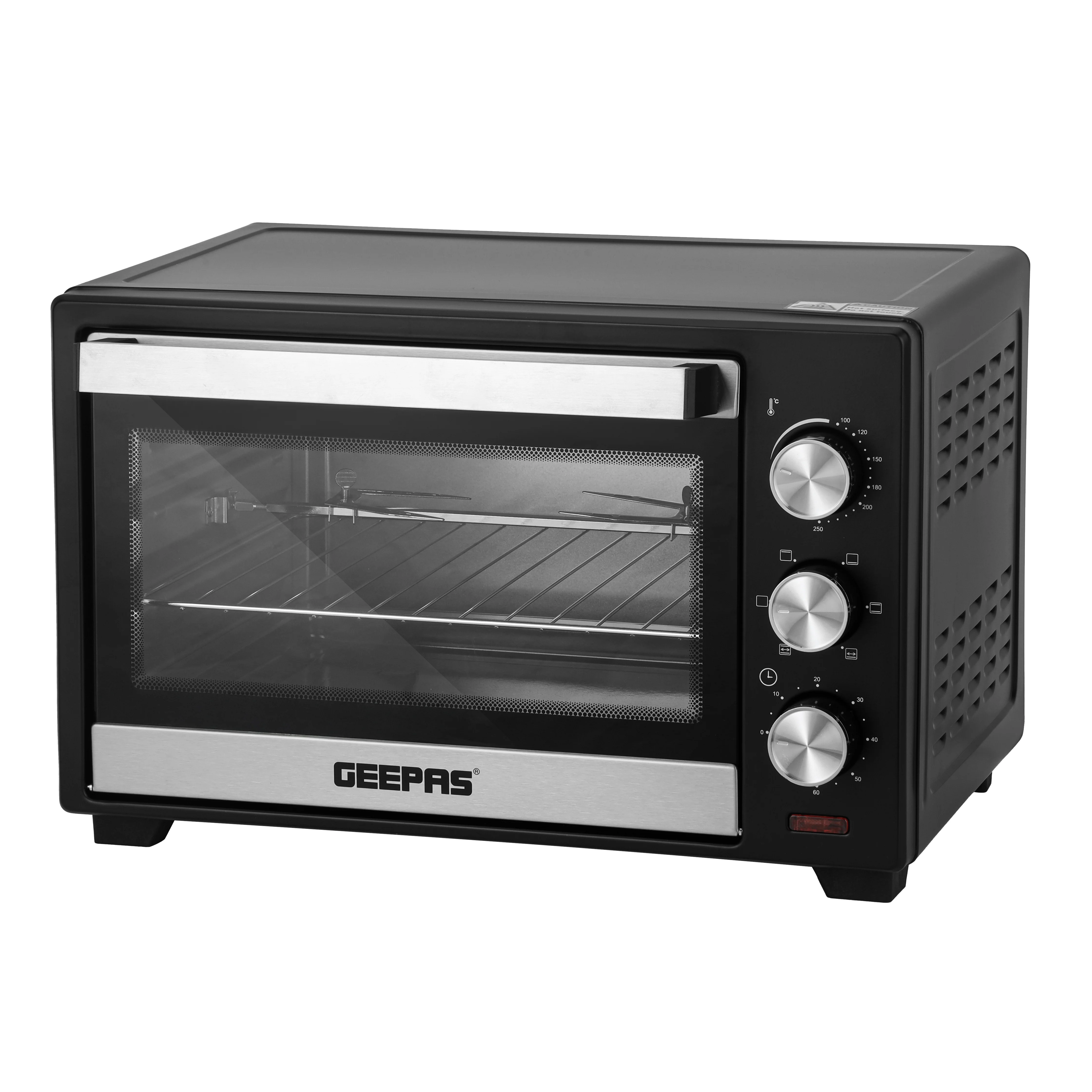 Geepas GO4466 Electric Oven with Rotisserie | 24L Capacity | 1600W Power | Adjustable Temperature Control | 60-Minute Timer | Perfect for Baking, Grilling, and Roasting - Image 3