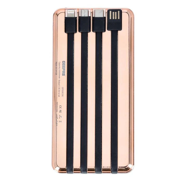 Geepas GPB58056 Wireless Powerbank 10000mAh | Fast Charging| 10W Wireless Output| Digital Display| Built-in Multi Cables| LED Light| Device Protection | 2 Years Warranty - Image 4