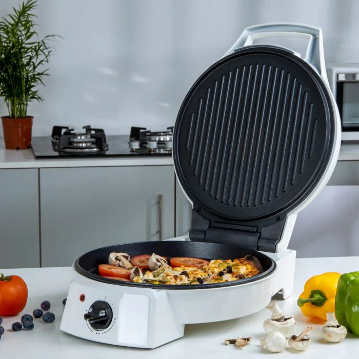 Geepas GPM2035 Pizza Maker | 1800W Electric Pizza Maker with 32CM Non-Stick Baking Plate| Double Heating| Adjustable Temperature| Multifunction Grill | 2 Years Warranty - Image 2