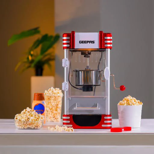 Geepas GPM839 Popcorn Maker | 310W Power | Stainless Steel Bowl | Oil-Free Preparation| Easy to Clean | On/Off Switch | Attractive Retro Design | 2 Years Warranty - Image 2