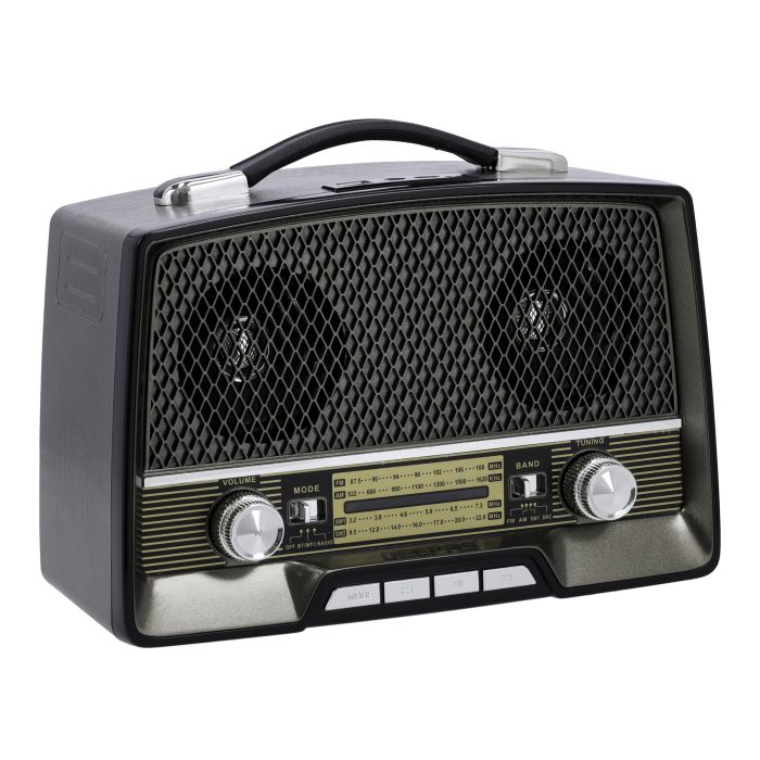 Geepas GR13016  Rechargeable Radio | Bluetooth | USB | TF & 4-Band Radio | Classic Wooden Design | Long-Lasting Battery | Portable Music Player | 2-Year Warranty - Image 3
