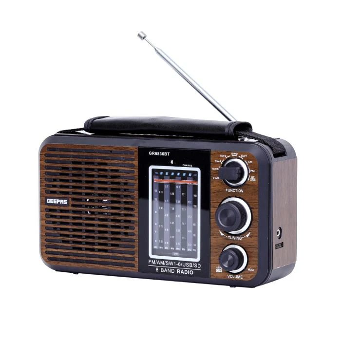 Geepas GR6836  Rechargeable Radio with BT/USB/SD | 8-Band Music Player | Portable Design | Long Battery Life | FM/AM/SW Support | Rugged Build | 2-Year Warranty - Image 3