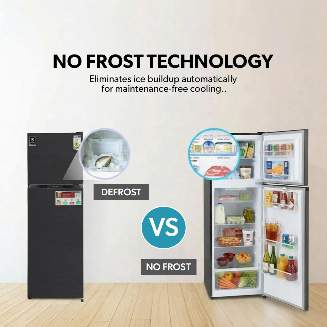 Geepas GRF3207SSXXN No Frost Double Door Refrigerator with Inverter Technology | Multi Air Flow  | Twist Ice Maker | Large Storage Capacity | Stainless Steel Finish - Image 6