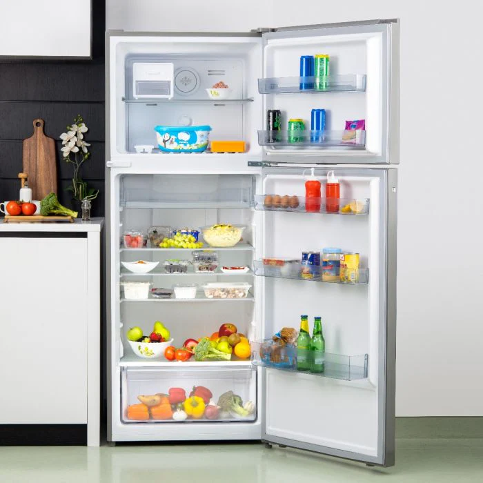 Geepas GRF5109SXHN 500L Double Door Refrigerator - Digital Temperature Control Quick Cooling & Long-lasting Freshness, Recessed Handle, Low Noise, Low Energy Consumption, Defrost Refrigerator - Image 3