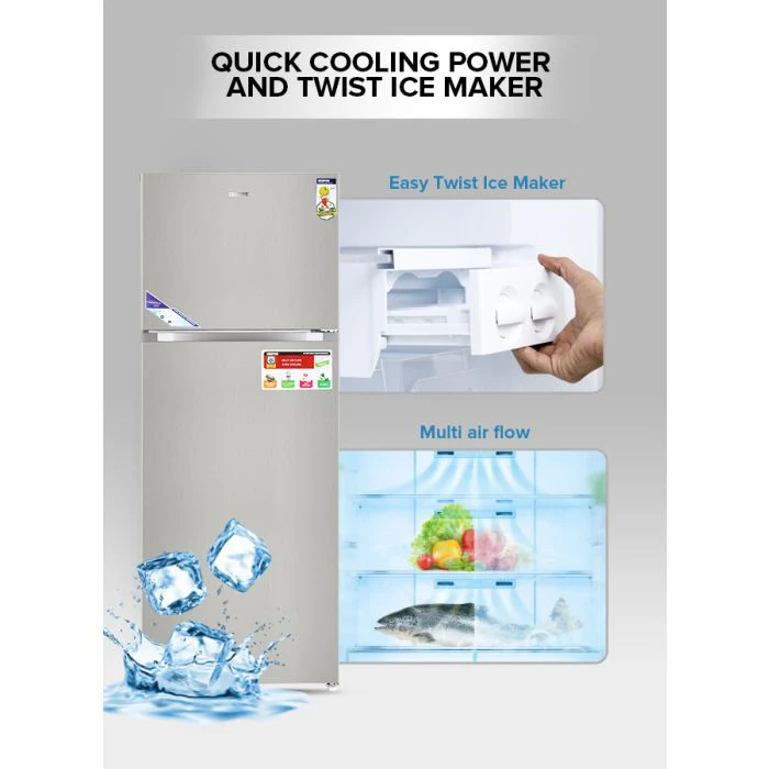Geepas GRF6021SSXN 595L No Frost Double Door Refrigerator - Durable Low Consumption Fast Cooling & Low Noise | Preserves Freshness, Tempered Glass Shelves - Image 6