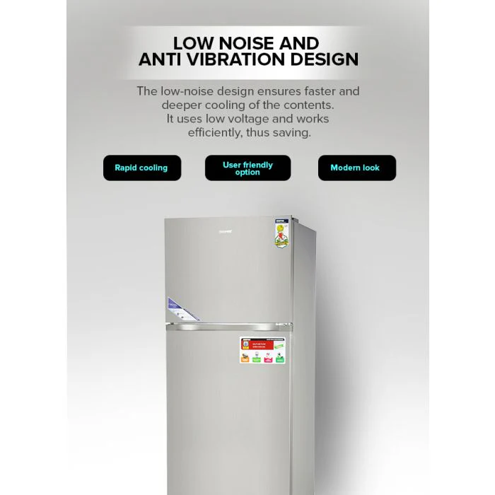 Geepas GRF6021SSXN 595L No Frost Double Door Refrigerator - Durable Low Consumption Fast Cooling & Low Noise | Preserves Freshness, Tempered Glass Shelves - Image 7