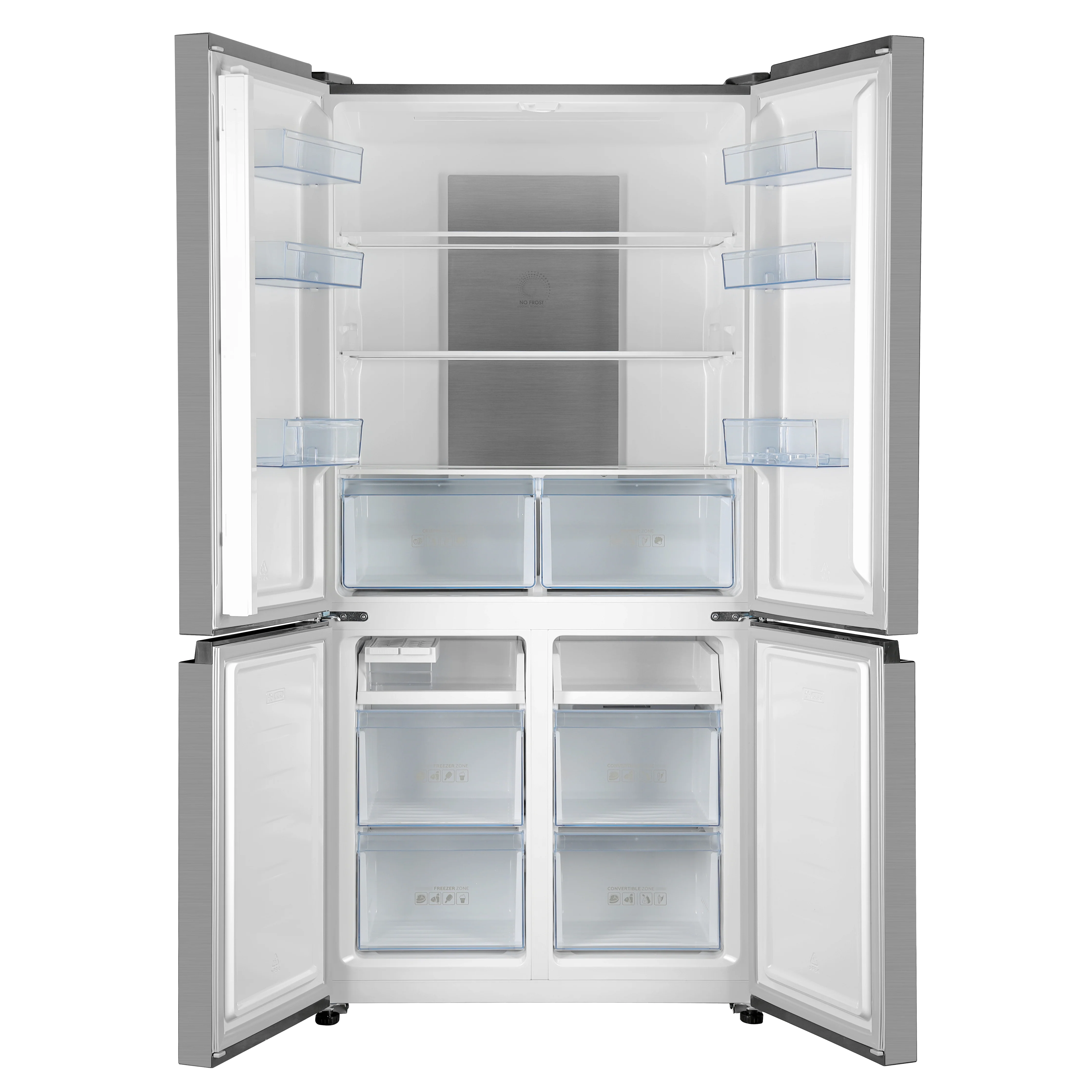Geepas Side by Side Refrigerator Freezer- GRFM6954XHN/ Multi-Airflow with Interior Light and Unbreakable Glass Shelves/ Large Space and Inverter Compressor with Smart Cooling - Image 4