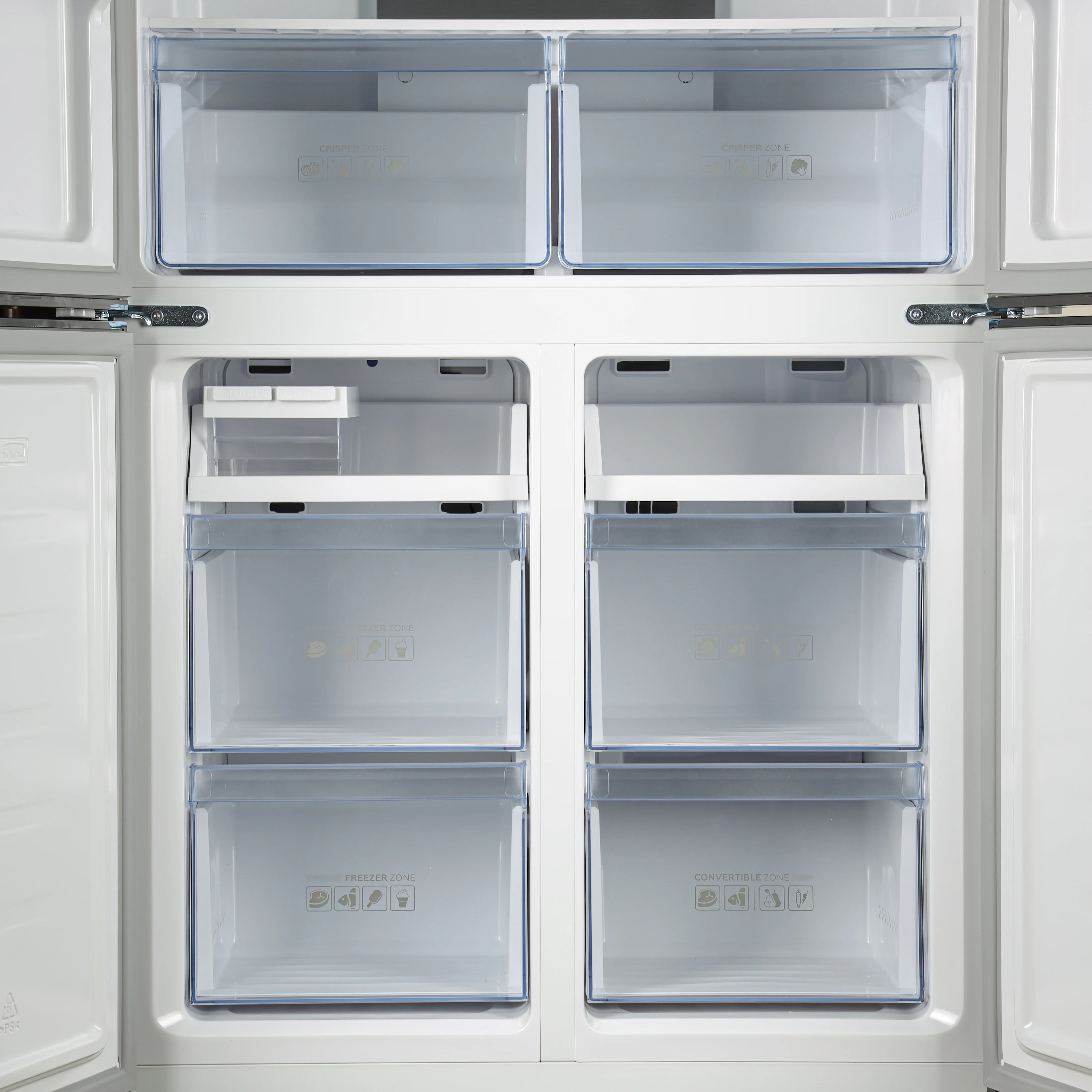 Geepas Side by Side Refrigerator Freezer- GRFM6954XHN/ Multi-Airflow with Interior Light and Unbreakable Glass Shelves/ Large Space and Inverter Compressor with Smart Cooling - Image 5