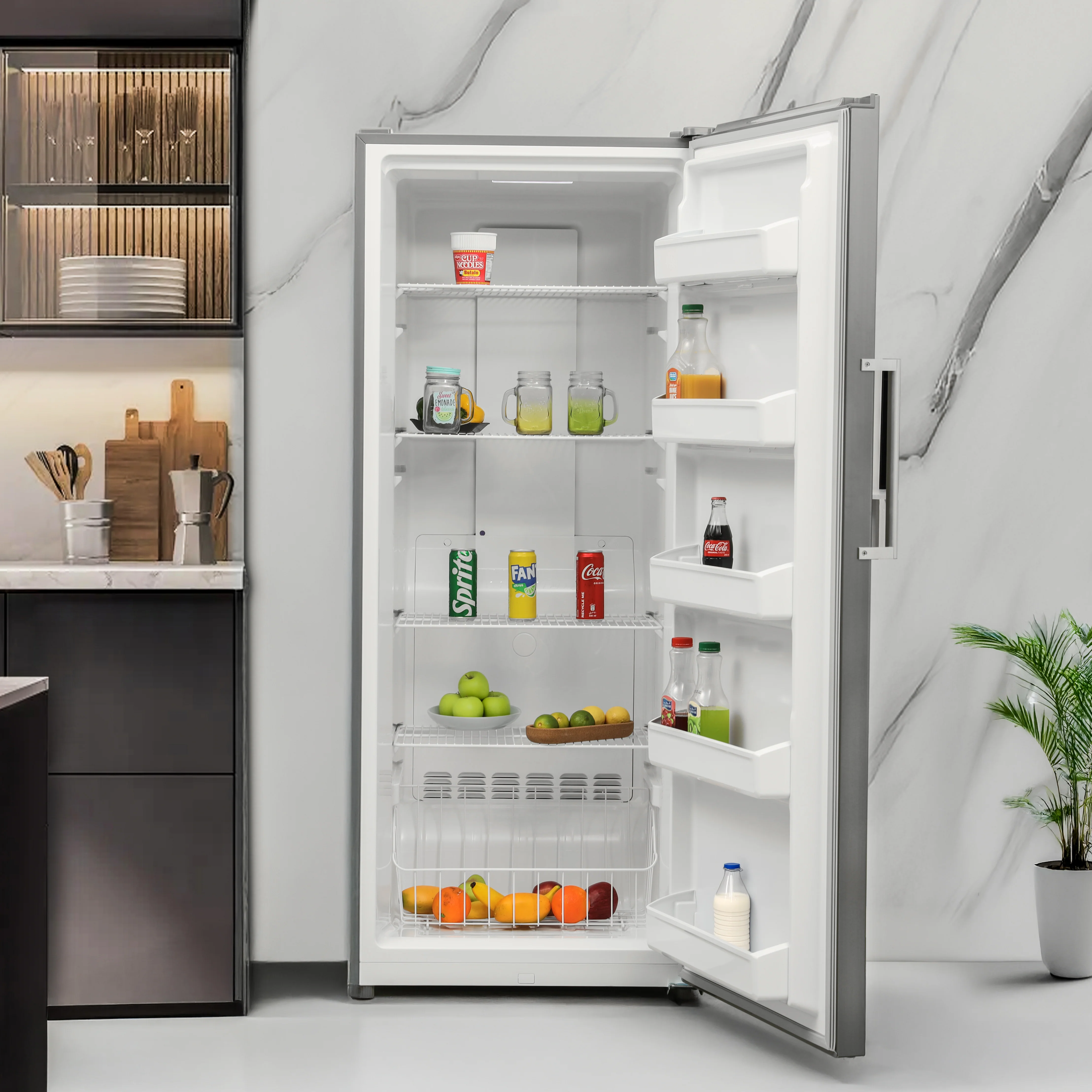 Geepas 500L No Frost Convertible Upright Freezer GRFU5125XHN | Inverter Compressor | Stainless Steel Finish | LED Digital Control | Super Freeze & Multi Air Flow Cooling - Image 2