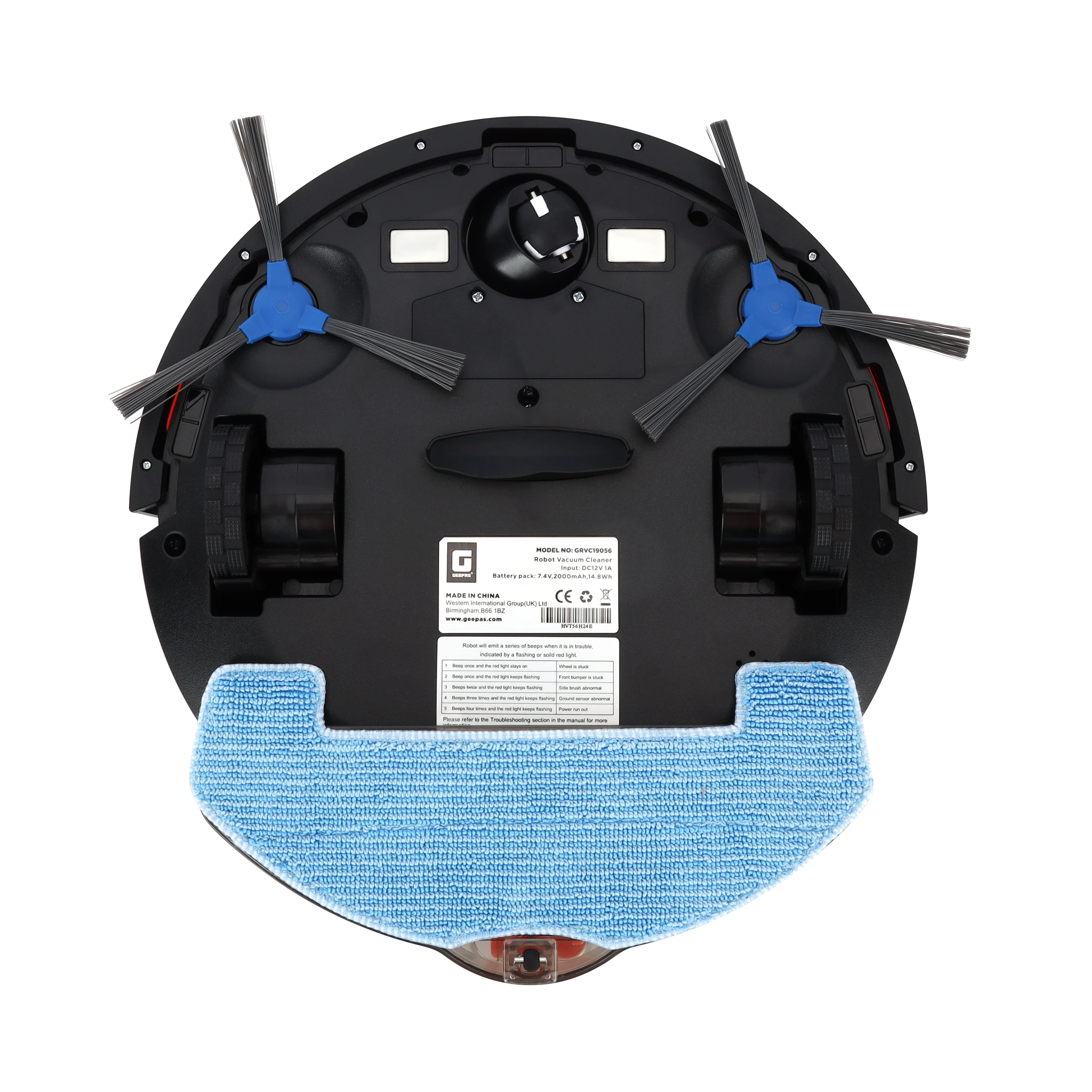 Geepas GRVC19056 Robot Vacuum Cleaner | 1000Pa Suction Power, Smart Navigation| Auto Recharge| Remote Control| 4 Cleaning Modes & External Water Tank | 2 Years Warranty - Image 5