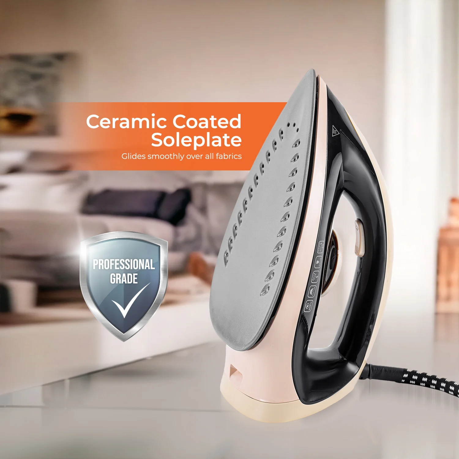 Geepas GS124032UK 2400W Steam Station | 1.2L Detachable Water Tank | Ceramic Coated Soleplate | Steam Boost Function & Adjustable Temperature Control | 2 Years Warranty - Image 5
